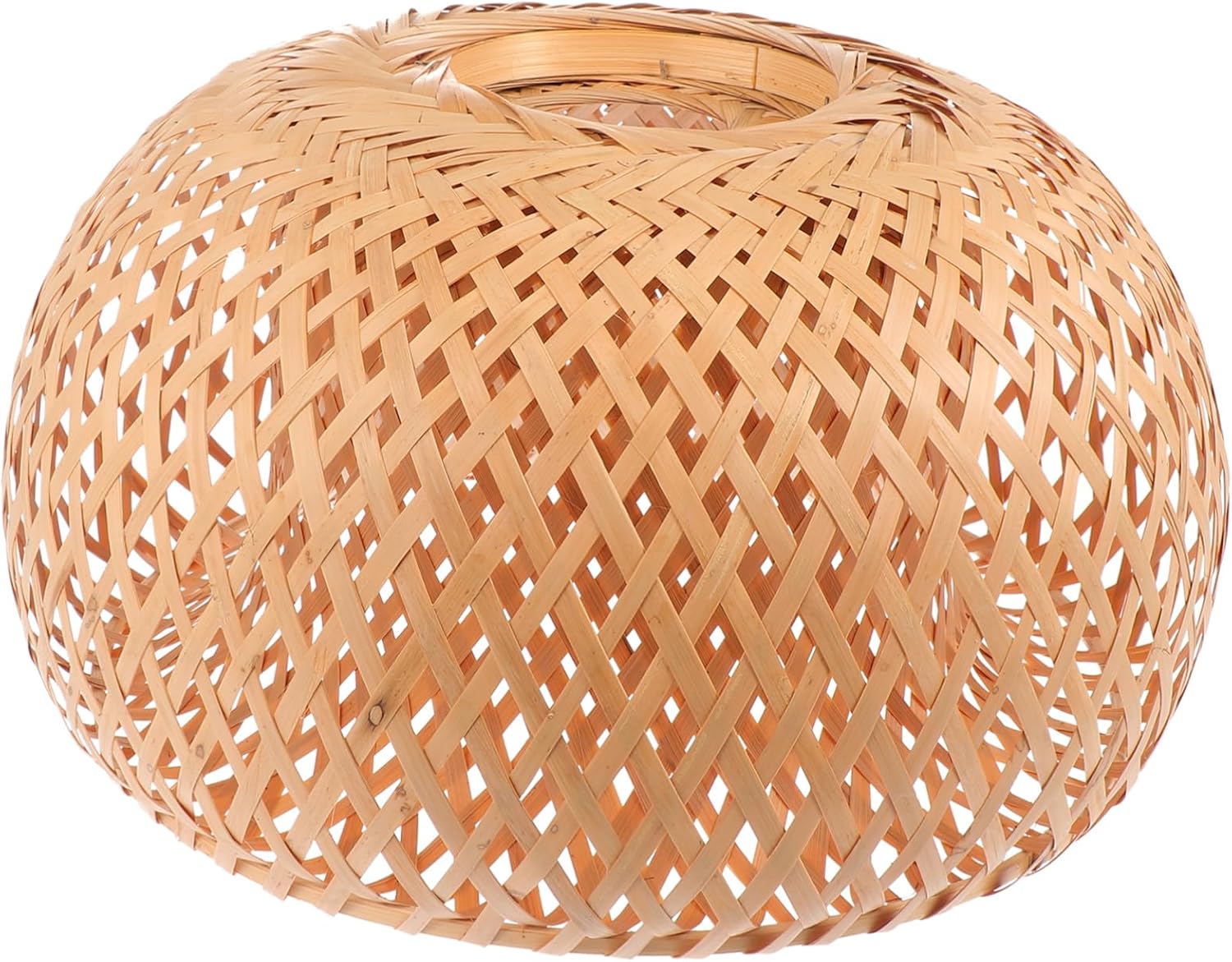 Artibetter 1pc Khaki Bamboo Woven Light Shade Vintage Double Table Pendant Lampshade for Stylish Home Decor for Ceiling Floor and Table Lamps