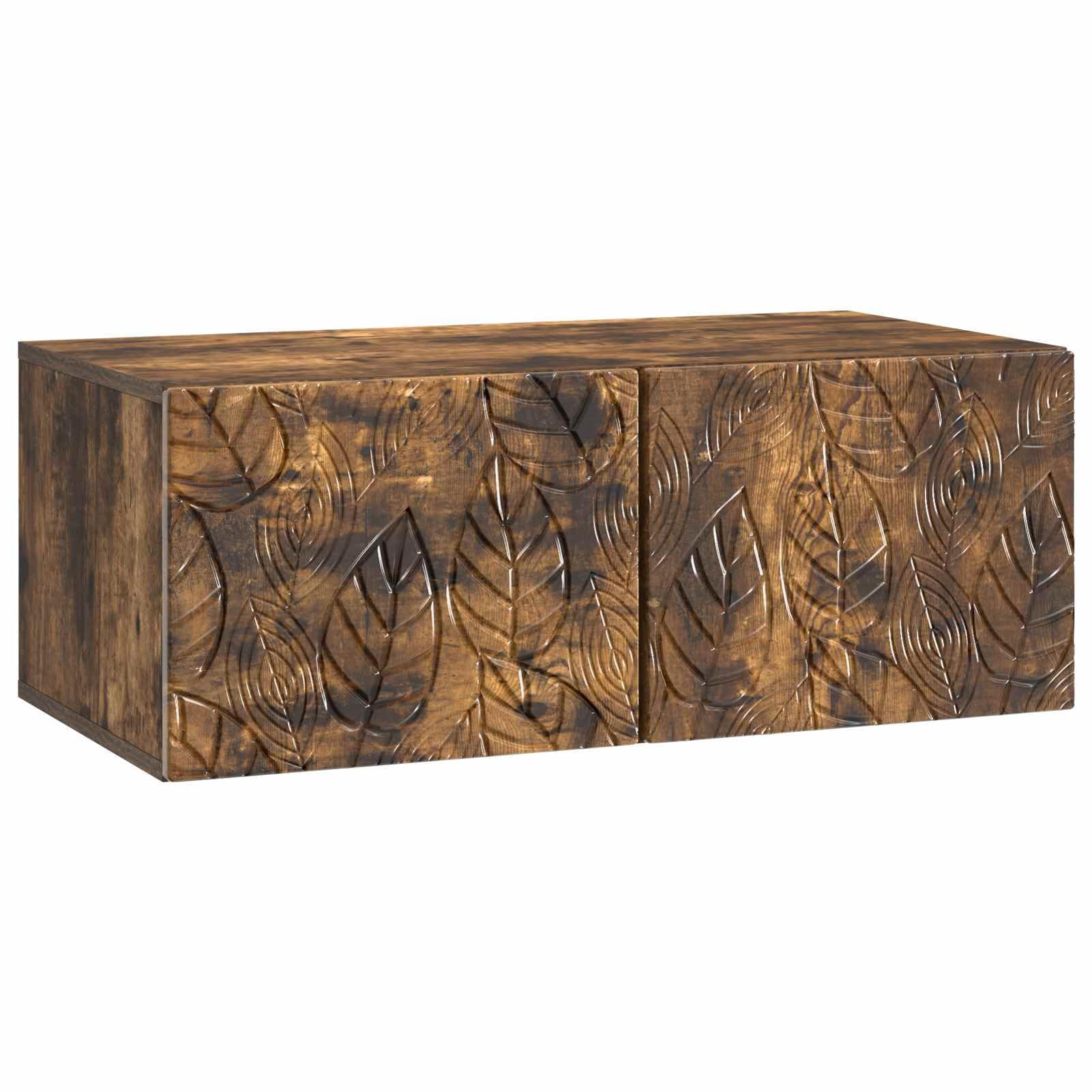 Gecheer Wandmontierter TV-Schrank 59,5 x 31 cm Geräucherte Eiche, Moderne TV Lowboard Fernsehschrank für Home-Cinema Gamerzimmer Wohnungen Büro898880