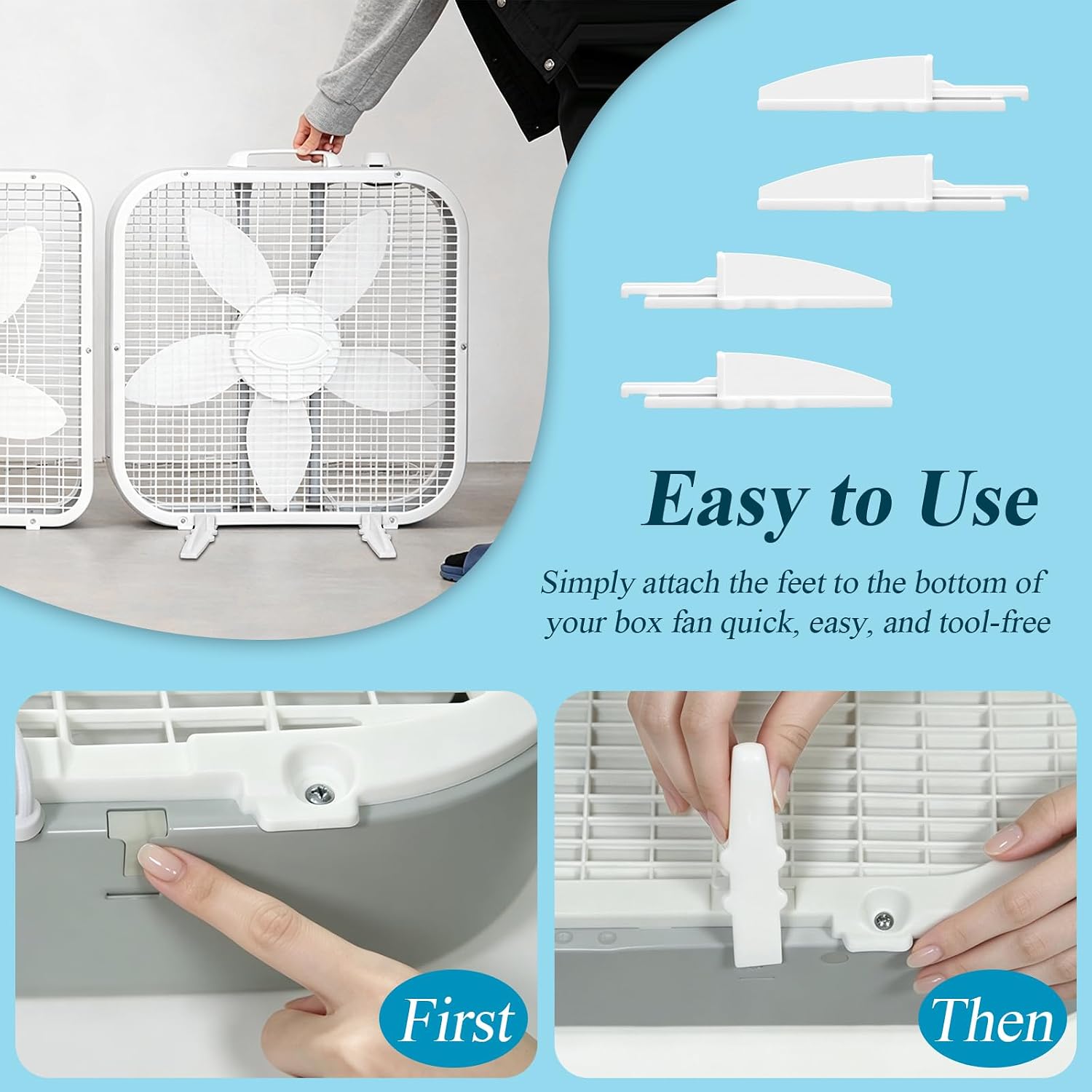 4 Pcs Box Fan Feet for Lasko 20" Box Fan Feet, 2 Sets of 2 Feet
