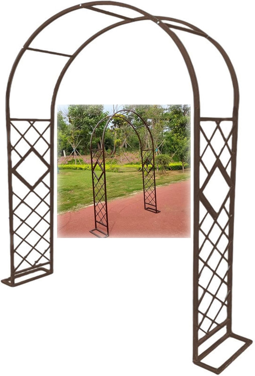 Sturdy Wedding Arch Arbor Stand, Metal Garden Arches Trellis for Climbing Plant, Yard, Bridal Party, Durable Rose Arbour Lattice(Bronze,W180XH230CM/71X91IN)