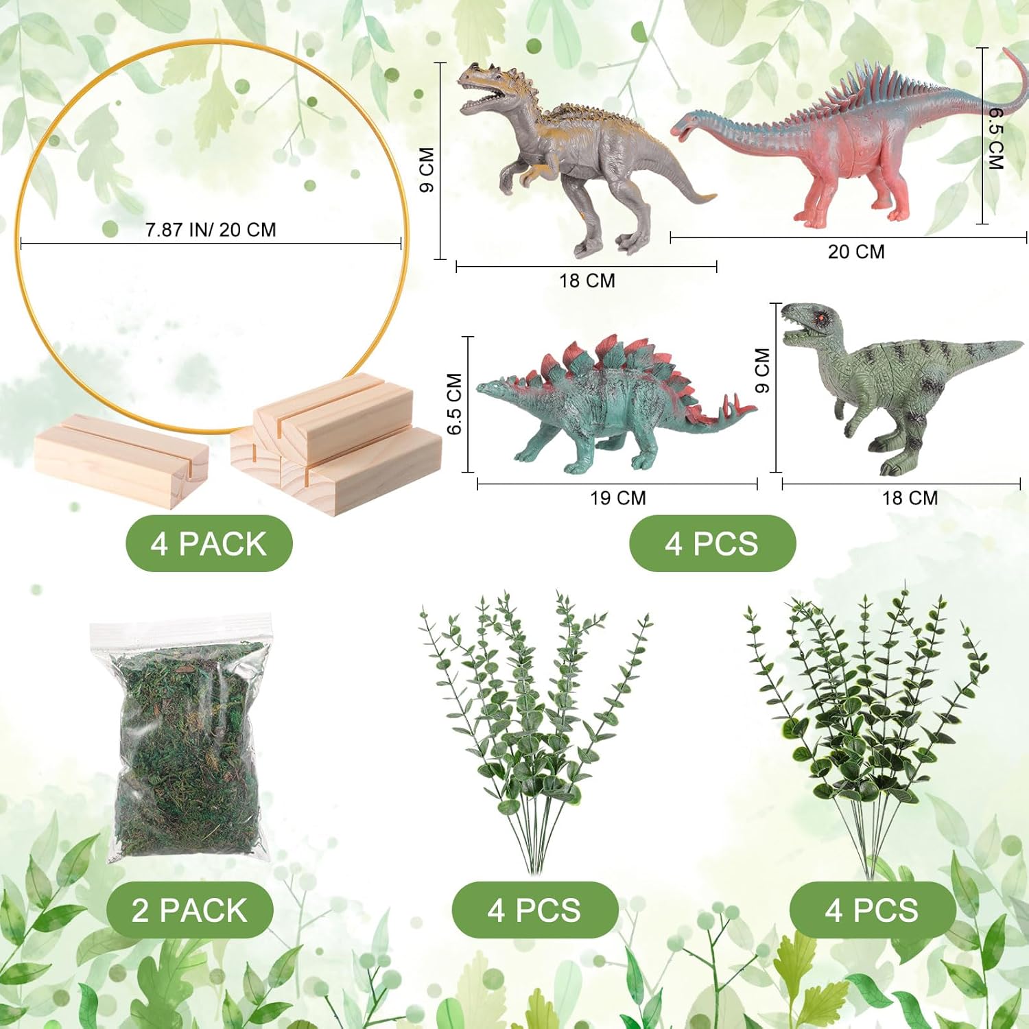 VioraWhite 4 Set Dinosaur Party Decorations Dinosaur Birthday Decorations Dinosaur Centerpieces for Birthday Party Table Centerpiece 3D Dino Safari Jungle Animal Theme Table Decor (Cool)