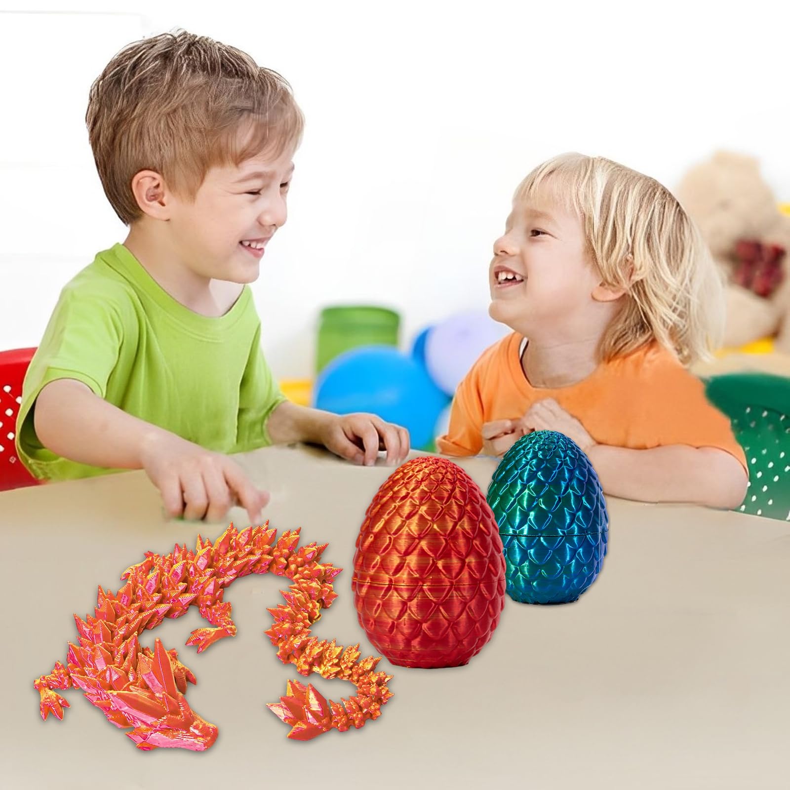3D Impreso Dragón Huevo Con, 2 Modelos de Huevos de Dragón, Para los Niños Amantes del y los Coches, Oficinas, Casas Juguetes de Escritorio