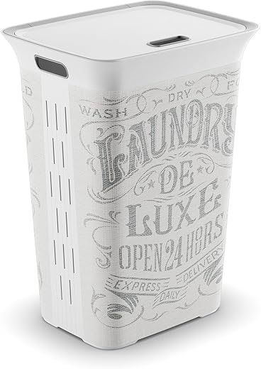 Keter Kis Chic Portabiancheria - Portabiancheria Decorato Da 60 Lt - 44X35X61H...