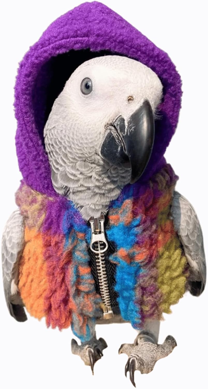 Bird Cloth Christmas Party Birthday Costume for Parrot Halloween Pet Birds Clothes Birds Cosplay Outfit Coat (Colorful,XL)