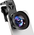 Upgraded Professional Macro Lens for Smartphone with Ring Light, HB100U Macro Photography Lens, Aluminum Phone Camera Lens Kit with Universal Clip. Phone Lens Attachment Fit for iPhone/Android Phone