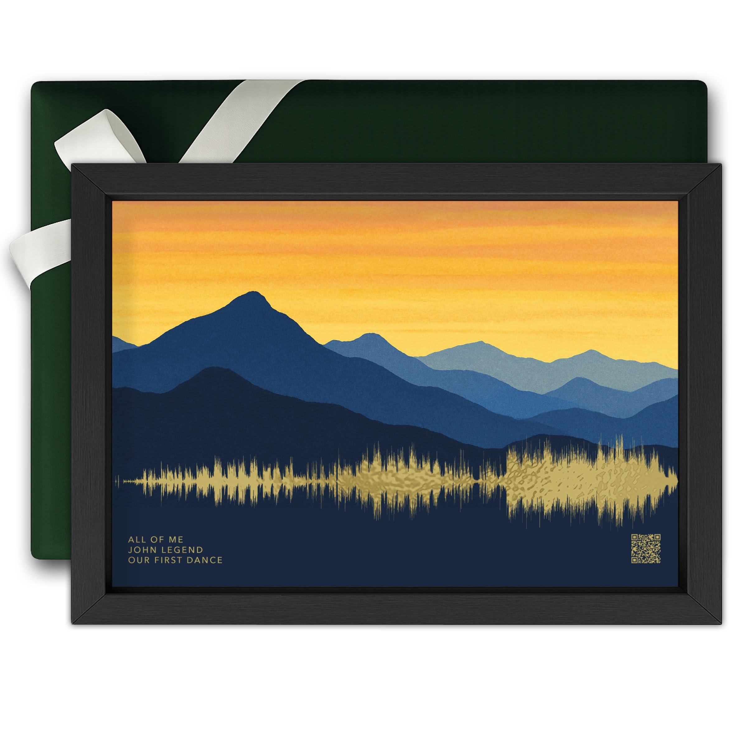 Made by Mika Ltd Personalised Foil Sound Wave Print – Custom Song Art Gift | Unique Music Soundwave Poster with Optional Background Styles