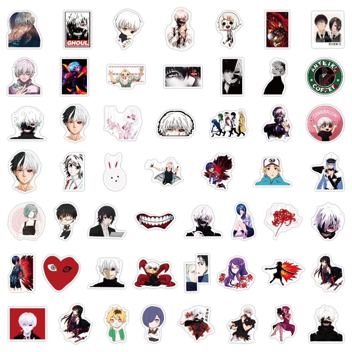 Amazon.co.jp: 50枚入ステッカーセット 東京喰種 シールテープ 貼り紙