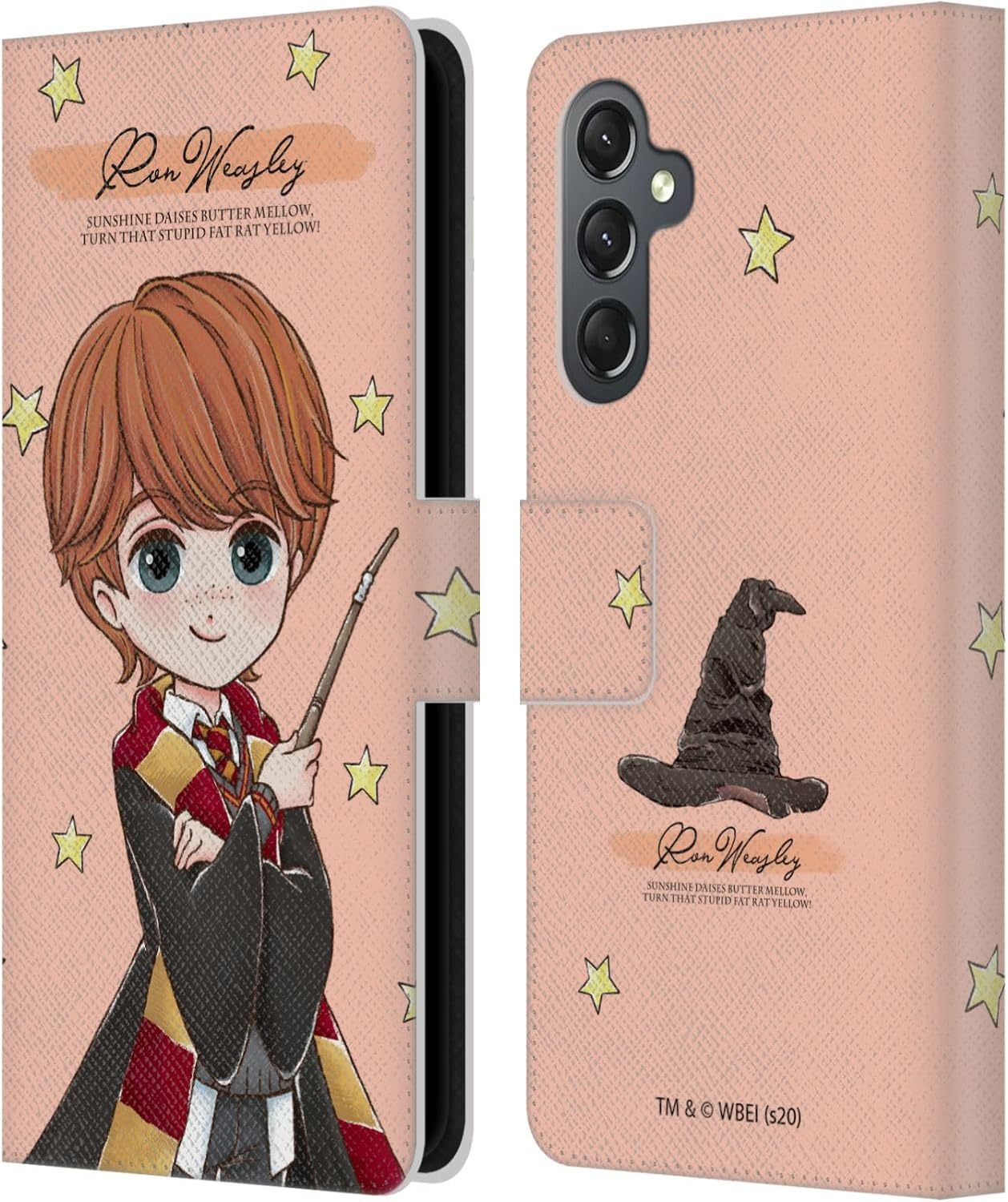 Head Case Designs Officially Licensed Harry Potter Ron Weasley Deathly Hallows XXXVII Leather Wallet Case Compatible with Samsung Galaxy A25 5G