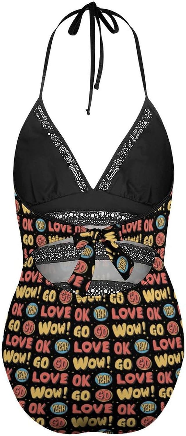 Christmas-Tree Women's Tummy Control Swimsuit Deep V-Neck Bohemian Style Ruffled Bodycon Swimsuit