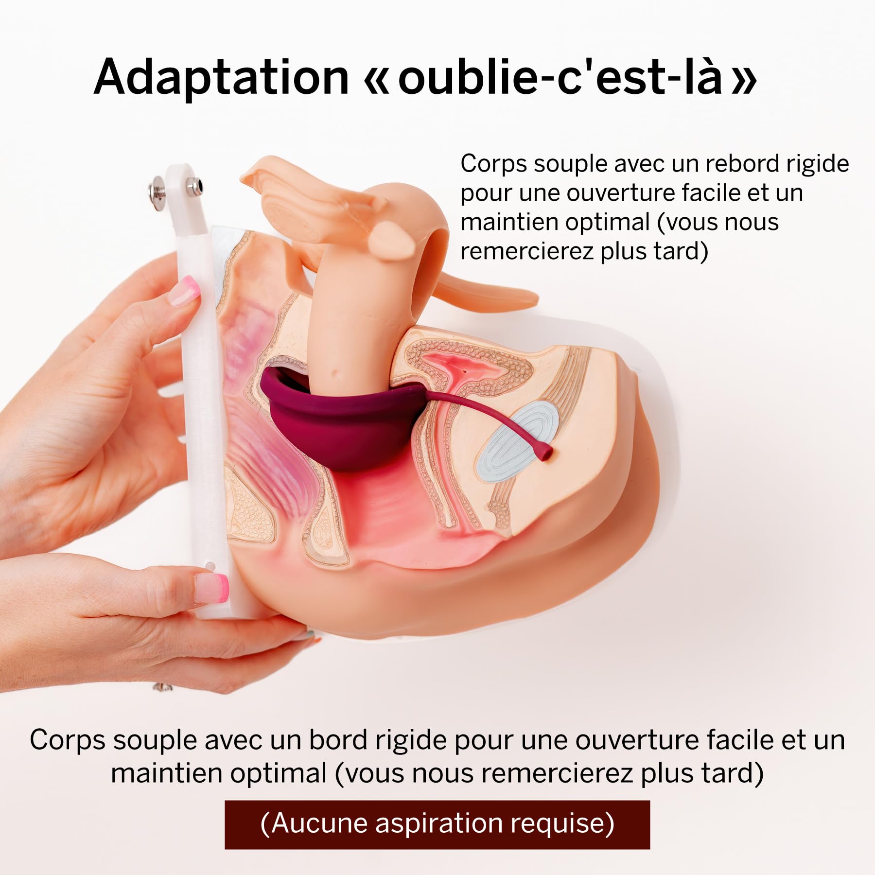 2 disques menstruels réutilisables en silicone médical 100% – Sans métaux ni toxines – Classés n° 1 pour leur souplesse – S’insèrent/retirent comme un tampon – 12 h de port – Capacité 5 et 7 tampons