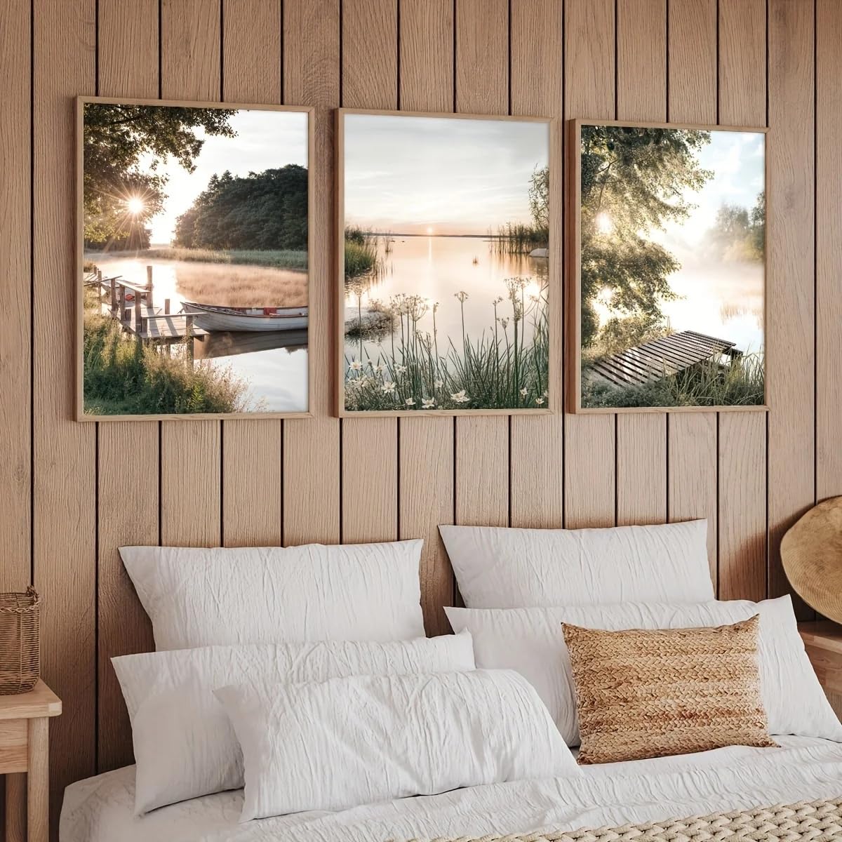Lienzos con paisajes rústicos para decorar salas de estar de estilo nórdico