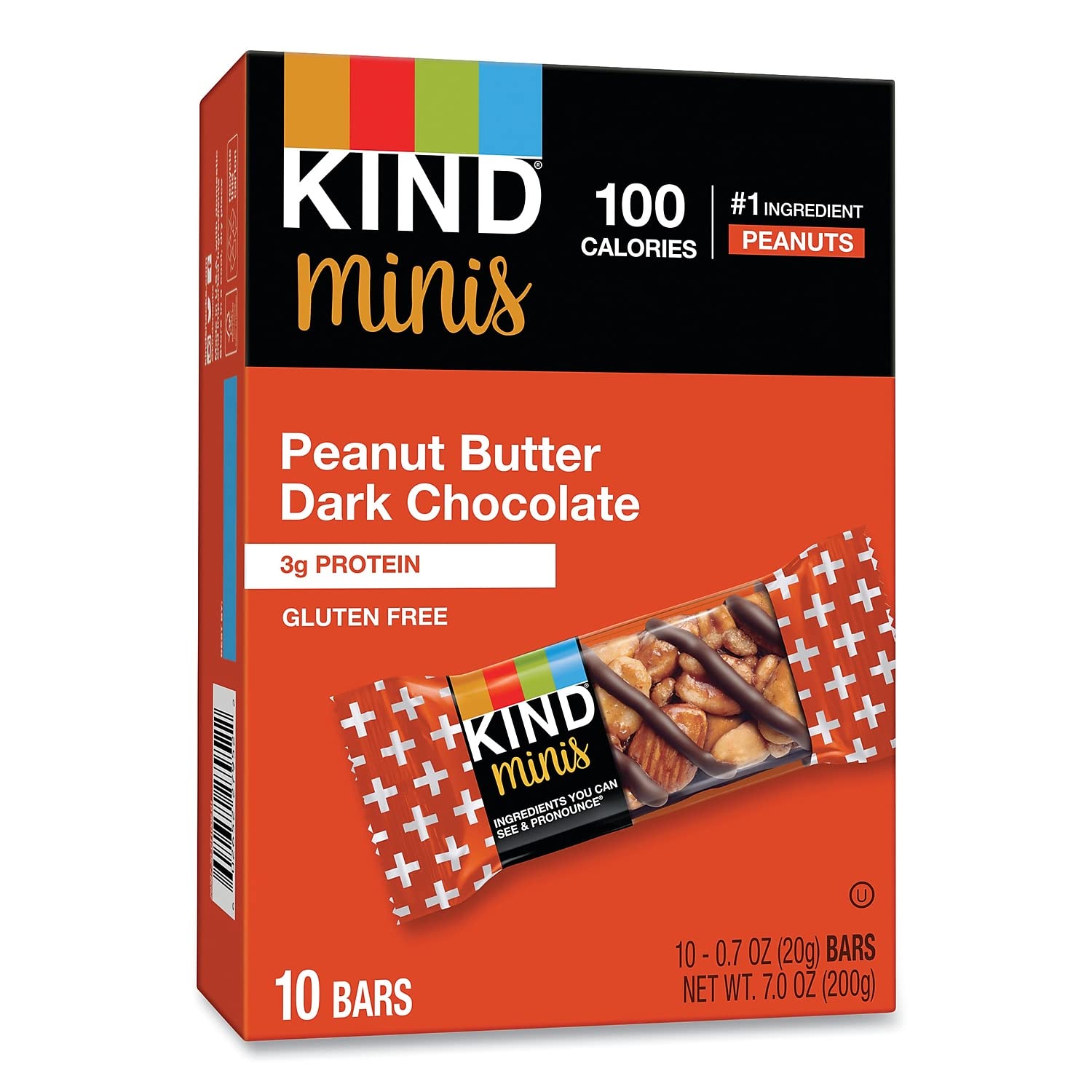 KIND 27961 Minis, Peanut Butter Dark Chocolate, 0.7 oz, 10/Pack