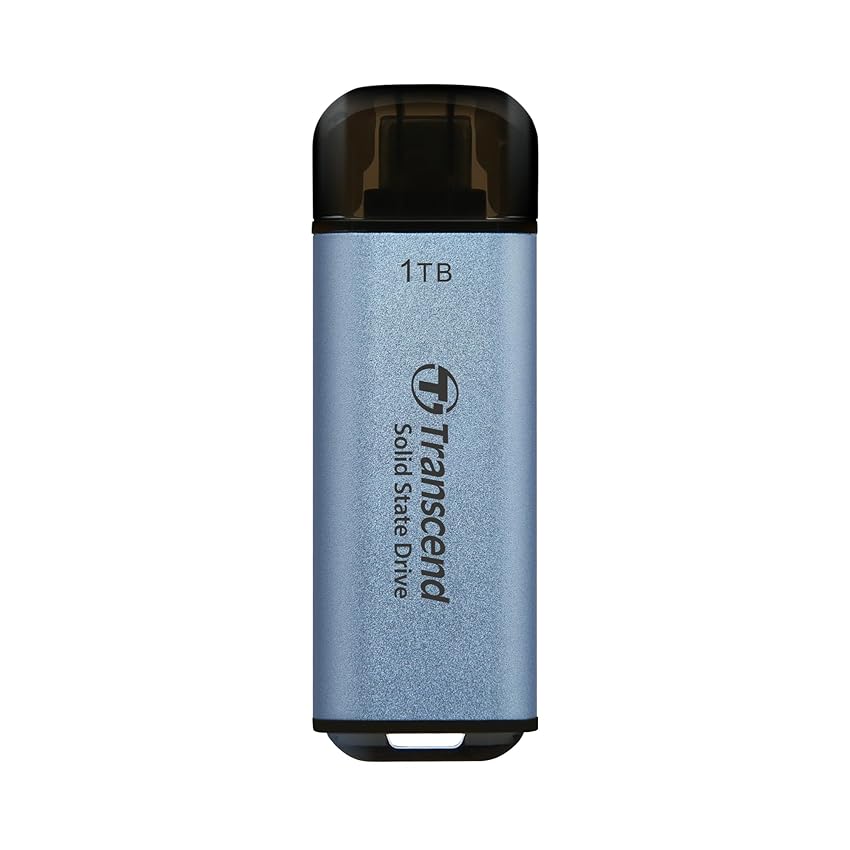 Transcend SSD portatile ESD300C da 1 TB USB Type-C 10 Gbps, compatibile con PS4/PS5, colore blu - TS1TESD300