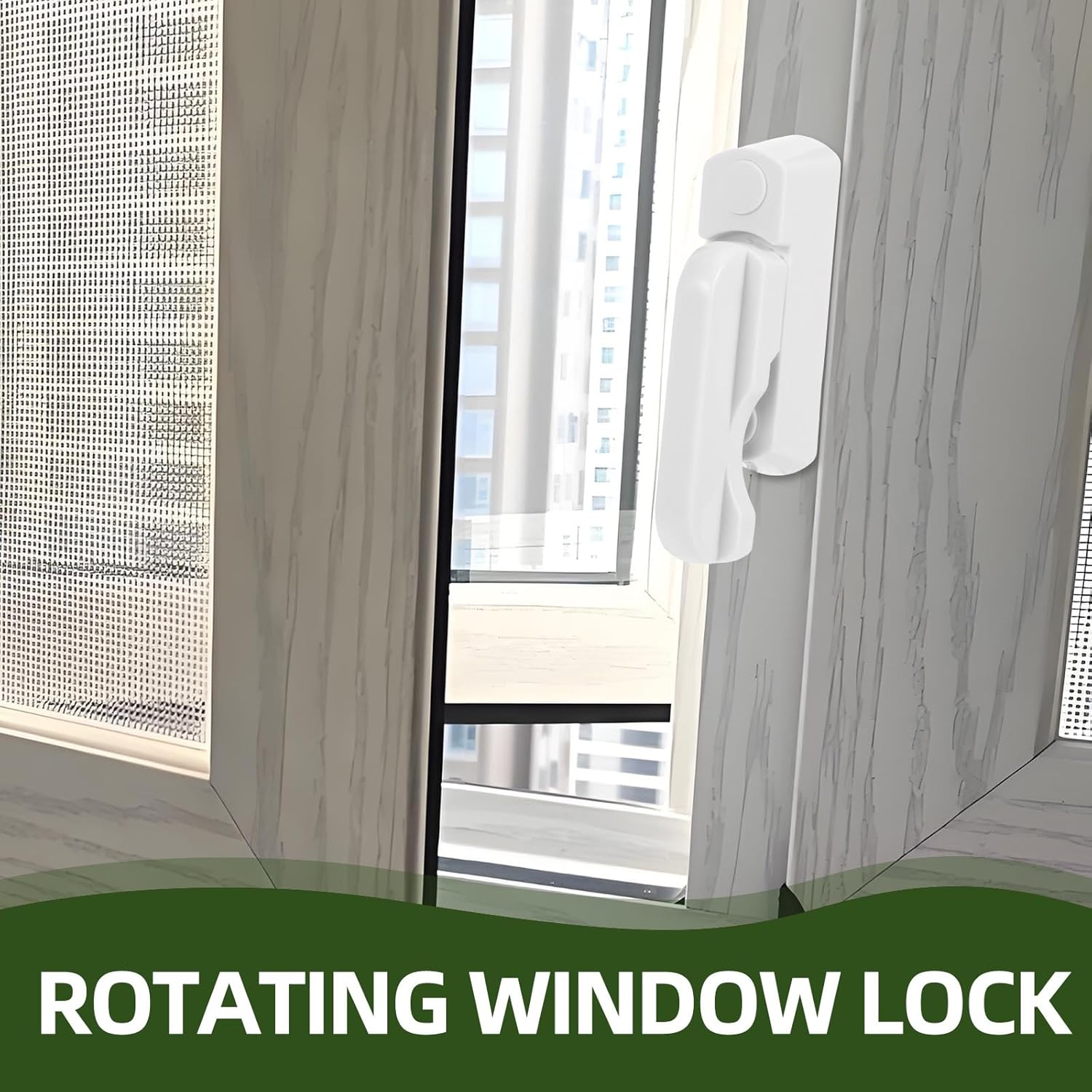 T-Shaped Window Latch Locks 6pcs White Composite Material Childproof Window Handle Lock Home Security for Living Room Bedroom Kitchen