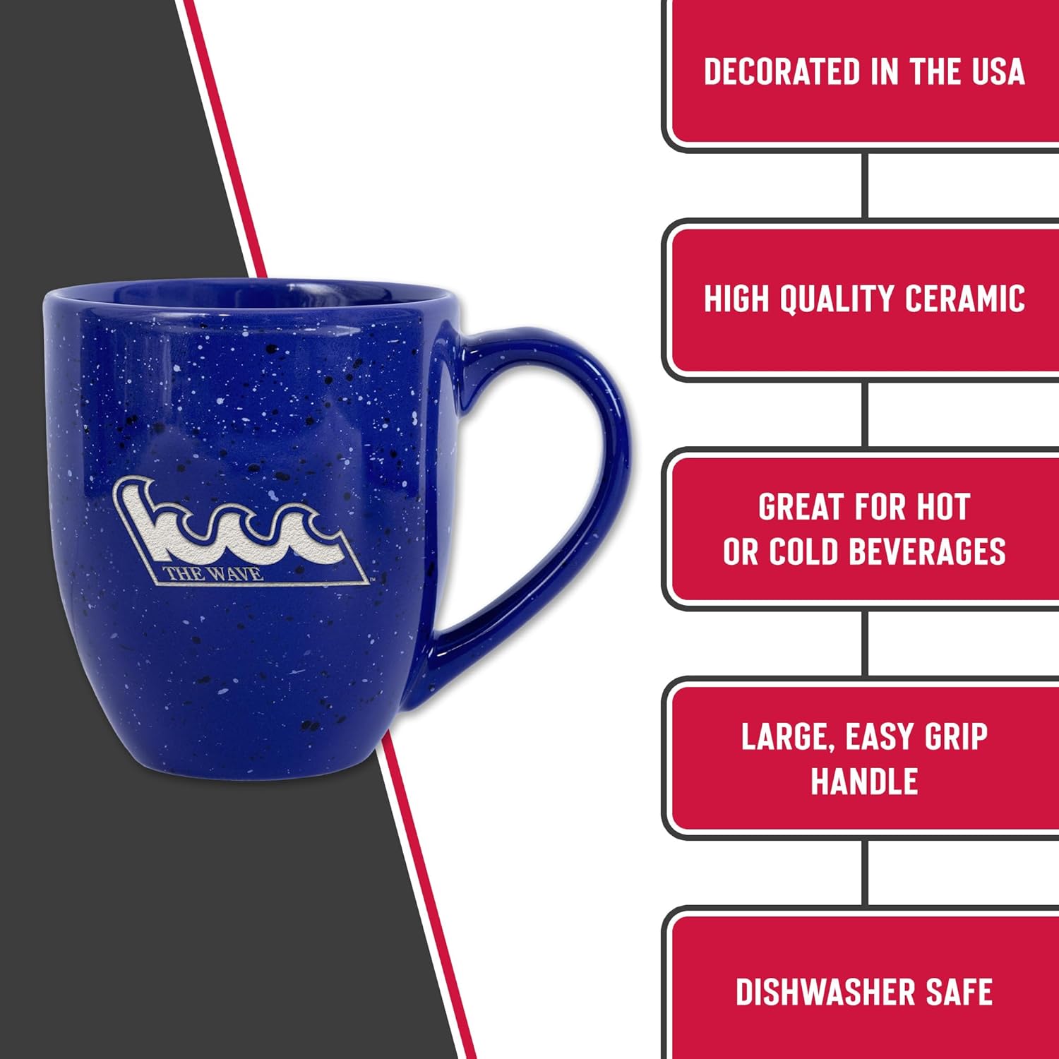 Rico Industries NCAA 16 oz Team Color Laser Engraved Speckled Ceramic Coffee Mug (H - K Schools) - Image 5