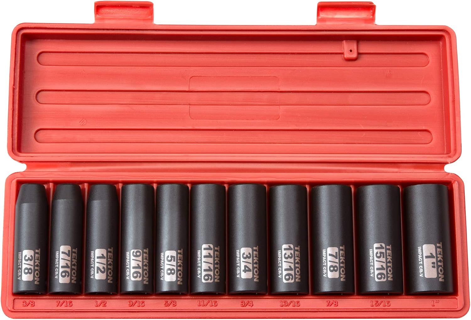 TEKTON 1/2 Inch Drive Deep 6-Point Impact Socket Set, 11-Piece (3/8-1 in.) | 4865
