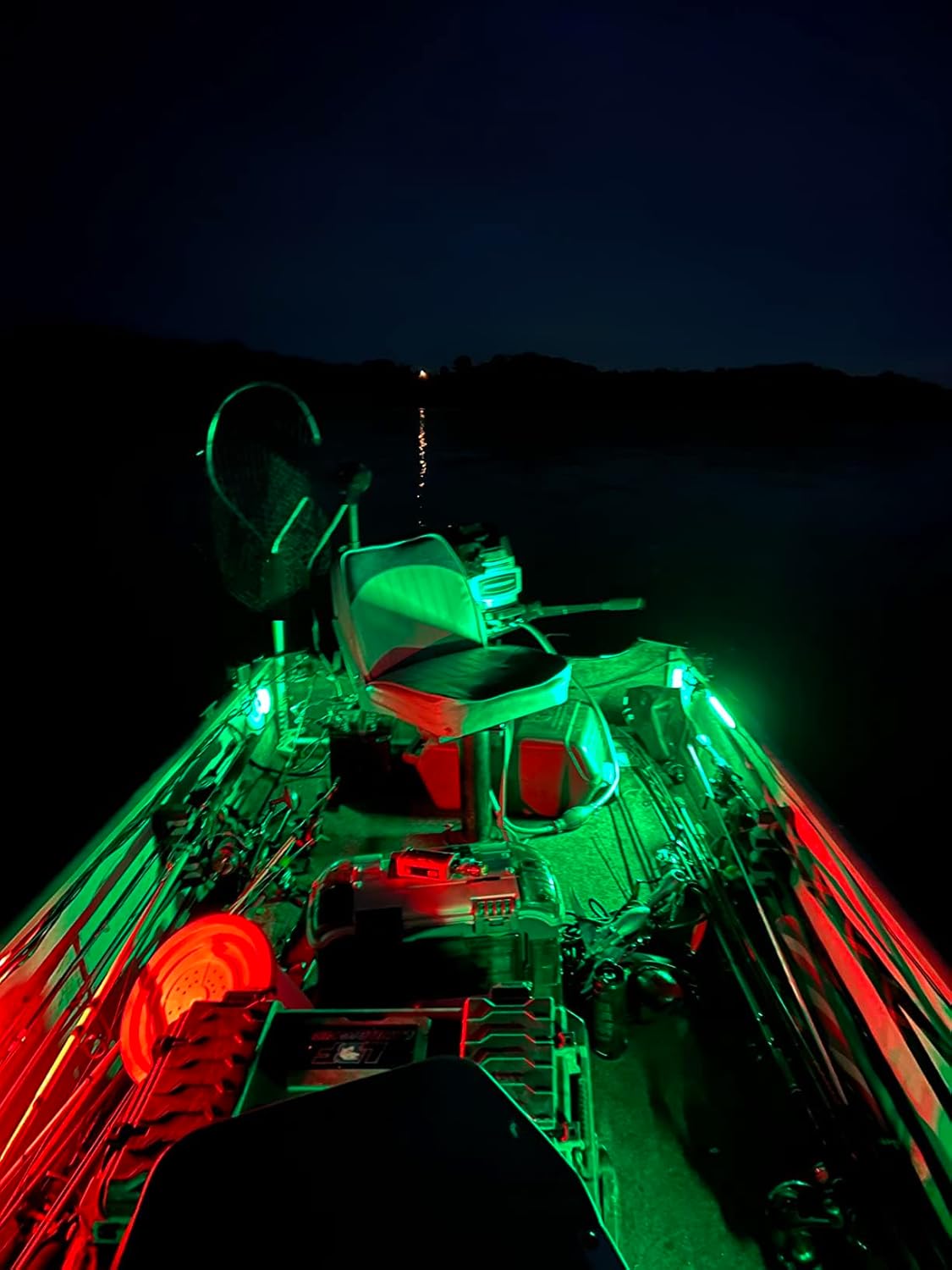 Seaponer Rechargeable Boat Lights - IPX8 Waterproof LED Lights with Remote, RGB Multi 25 Colors, for Deck Courtesy Interior Lights, Fishing Kayak Duck Jon Bass Boat, 2 Pack