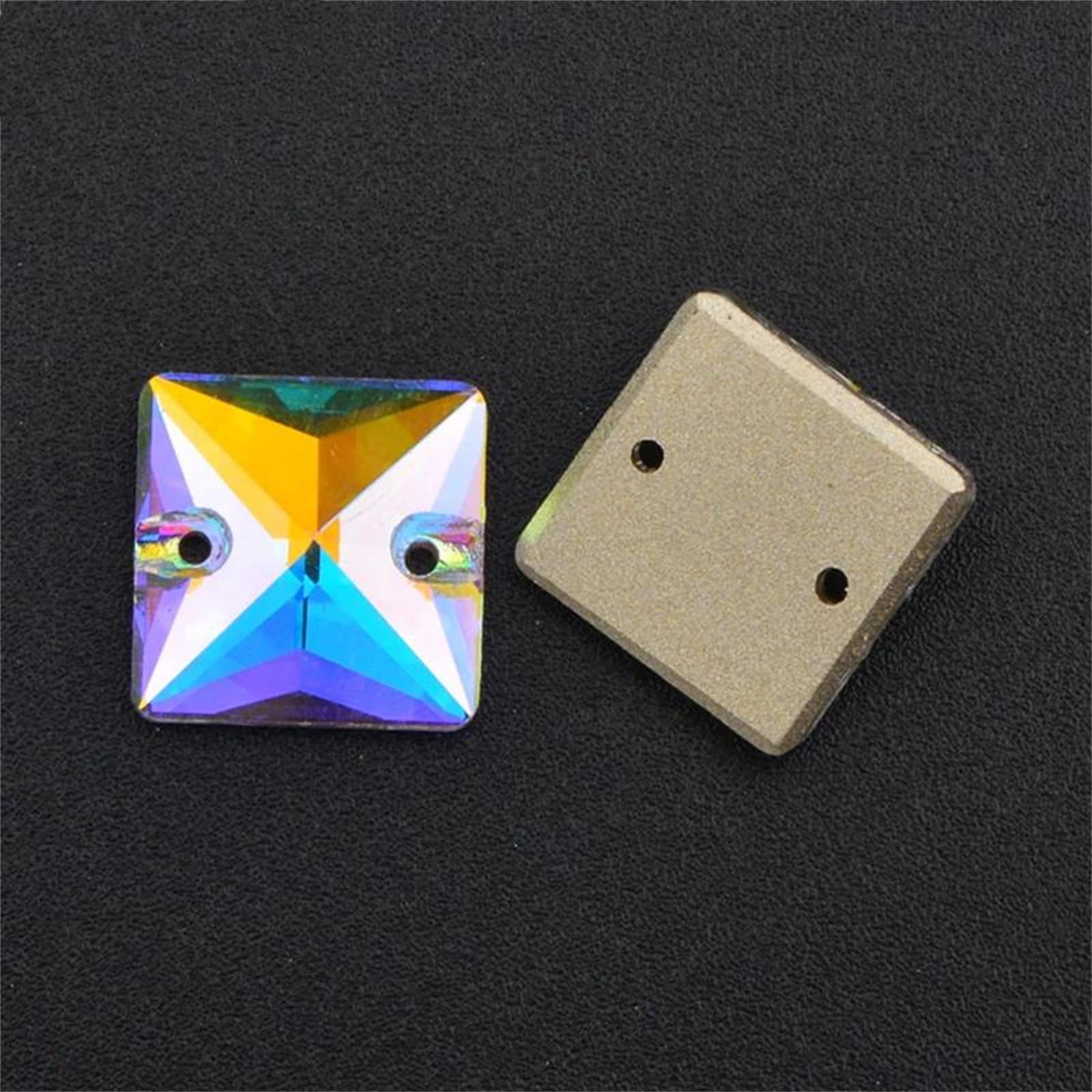 Vogrtcc Strass carrés à coudre en verre Ab Color pour la fabrication de bijoux et la décoration de vêtements