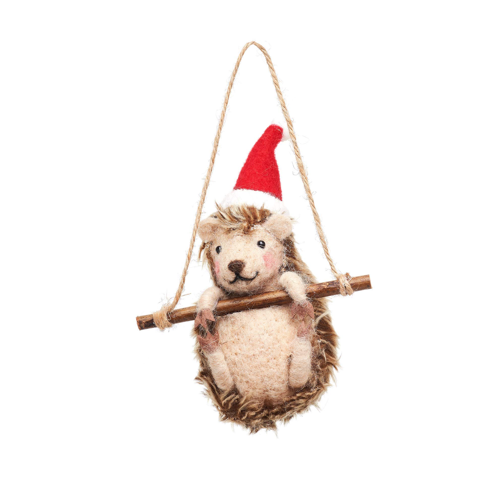Sass & Belle Hedgehog On Swing Sass And Belle Festive Felt And Wool Animals Various Designs Including Mice, Unicorn, Dogs, Polar Bear And Badgers (Hedgehog On Swing)