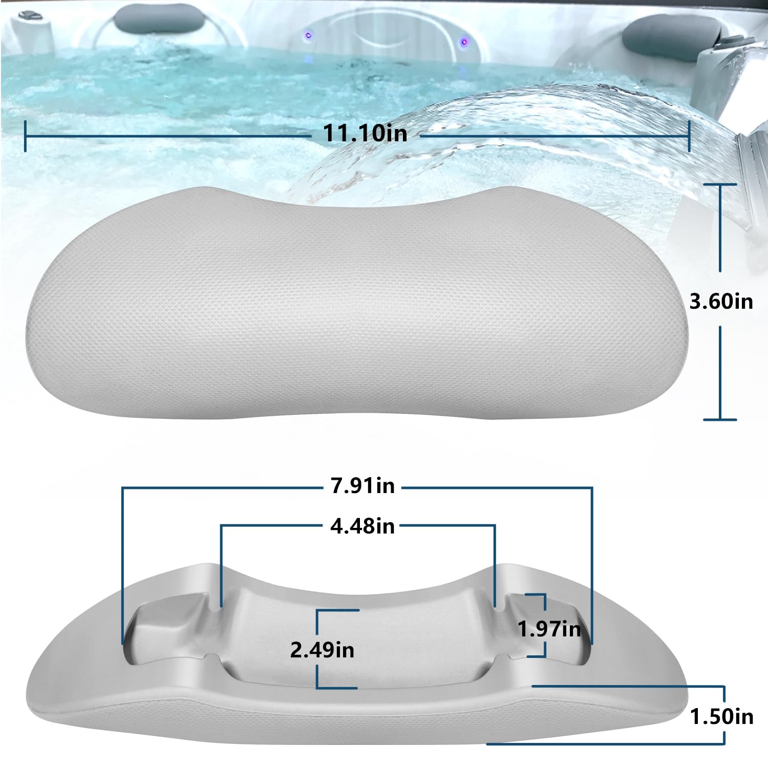 Paquete de 4 almohadas de repuesto 77444 para aguas termales, puntos calientes, Watkins Spas 2011-actual, 11.2 pulgadas de largo x 4 pulgadas de ancho, compatible con relé de modelo, Rhythm, Tempo,