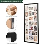 41x17 Cadre photo de gros collage de pouce,cadres photo multi-bois,20 Ouvertures 4x6 Photos,Affichage de photos en format mural,Black