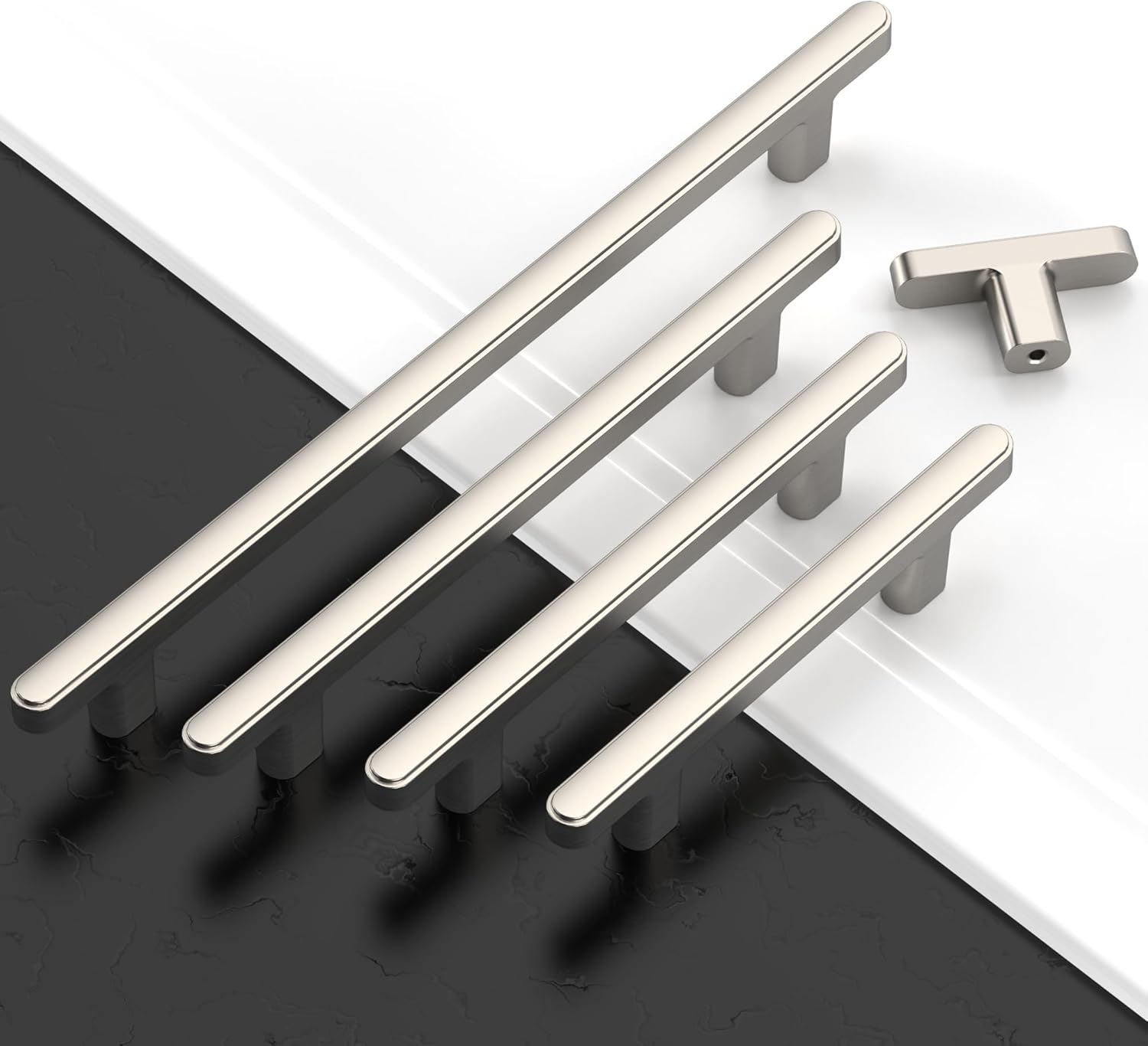 10 Pack 5"(128mm) Brushed Satin Nickel Cabinet Pulls Kitchen Cabinet Handles Drawer Pulls Cupboard Hardware for Cabinets