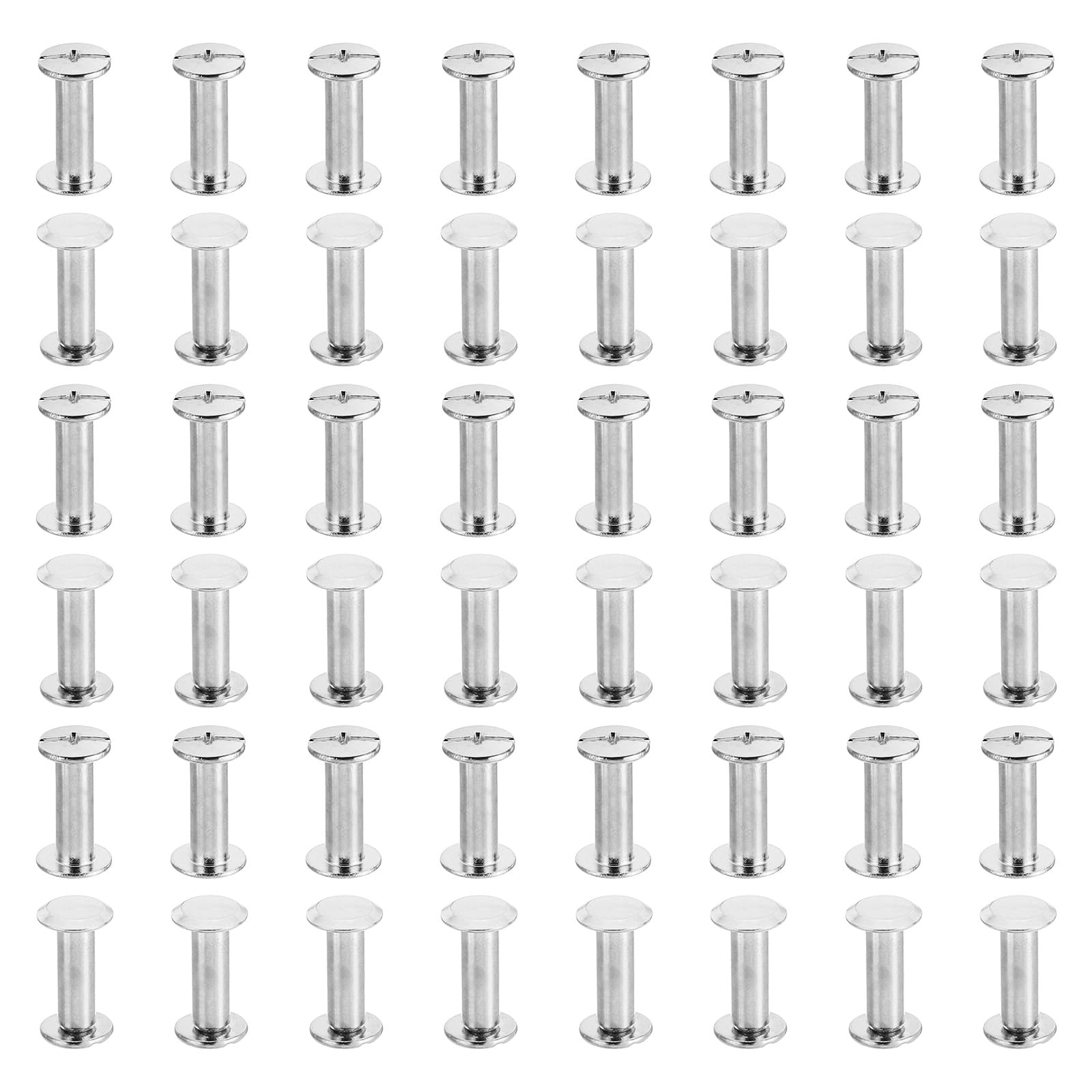 PATIKIL M5x14mm Chicago Screws, 100 Sets Chicago Screws Phillips Binding Post Screw Bolts Leather Rivets Brass Fasteners Connectors Steel for Leather