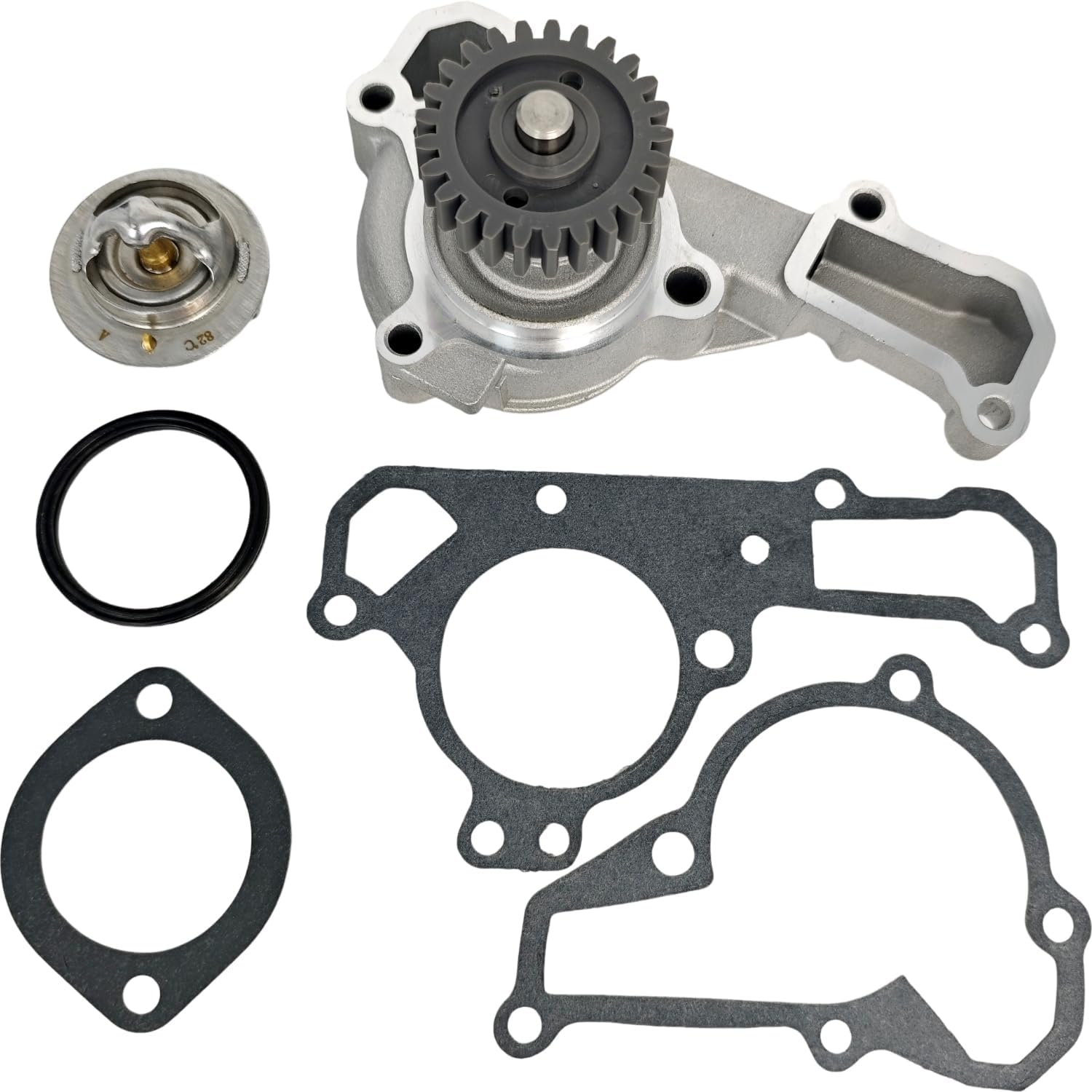 EZROAD Water Pump 49044-2066 with Gasket 11060-2450 11060-2451 Thermostat 49054-2056 Compatible with Kawasaki FD590V FD611V FD620D FD661D KAF620 Engine, Mule 2500 2510 2520 3000 3010 3020 4000 4010