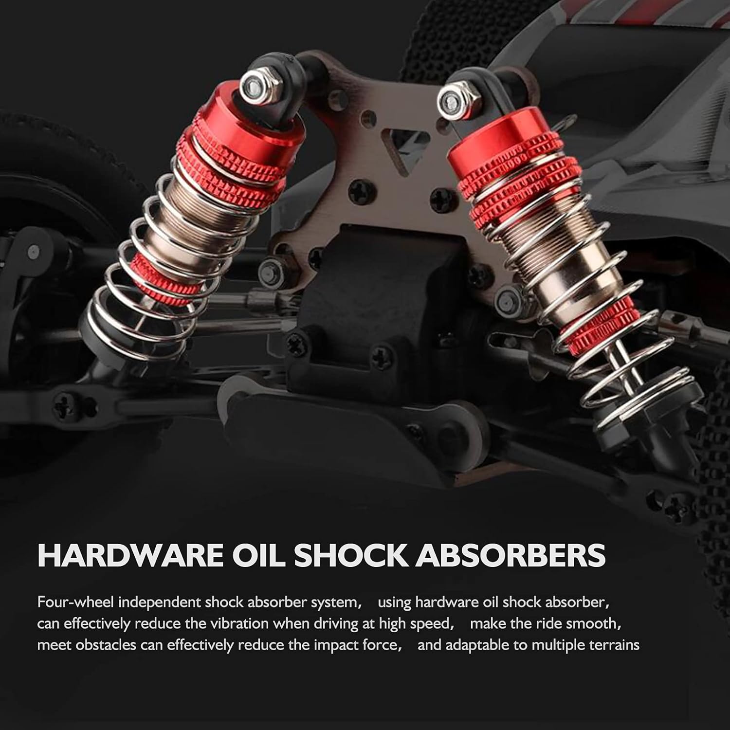 GoolRC WLtoys 144001 RC Car, 4WD 2.4GHz 60km/h High Speed Remote Control Car Off-Road RC Trucks, 1:14 Scale RC Buggy with RTR Aluminum Alloy Chassis 550 Motor Gifts for Adults (Red)