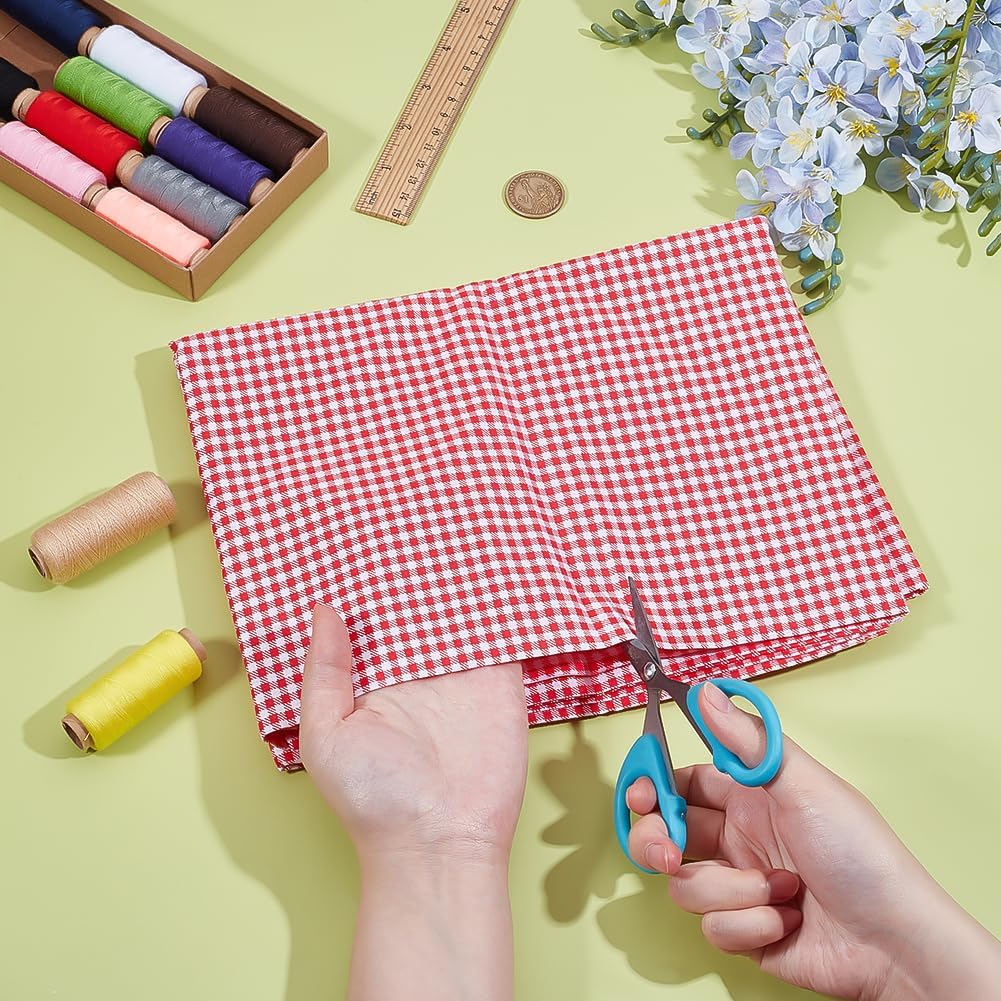 PH PandaHall Gingham Fabric Plaid Cotton Fabric 62.9 Inch Wide Red Tartan Pattern Fabrics Checkered Craft Fabrics for Sewing DIY Crafts Clothing Quilting Tablecloth Home Decor New Year, 1 Yard
