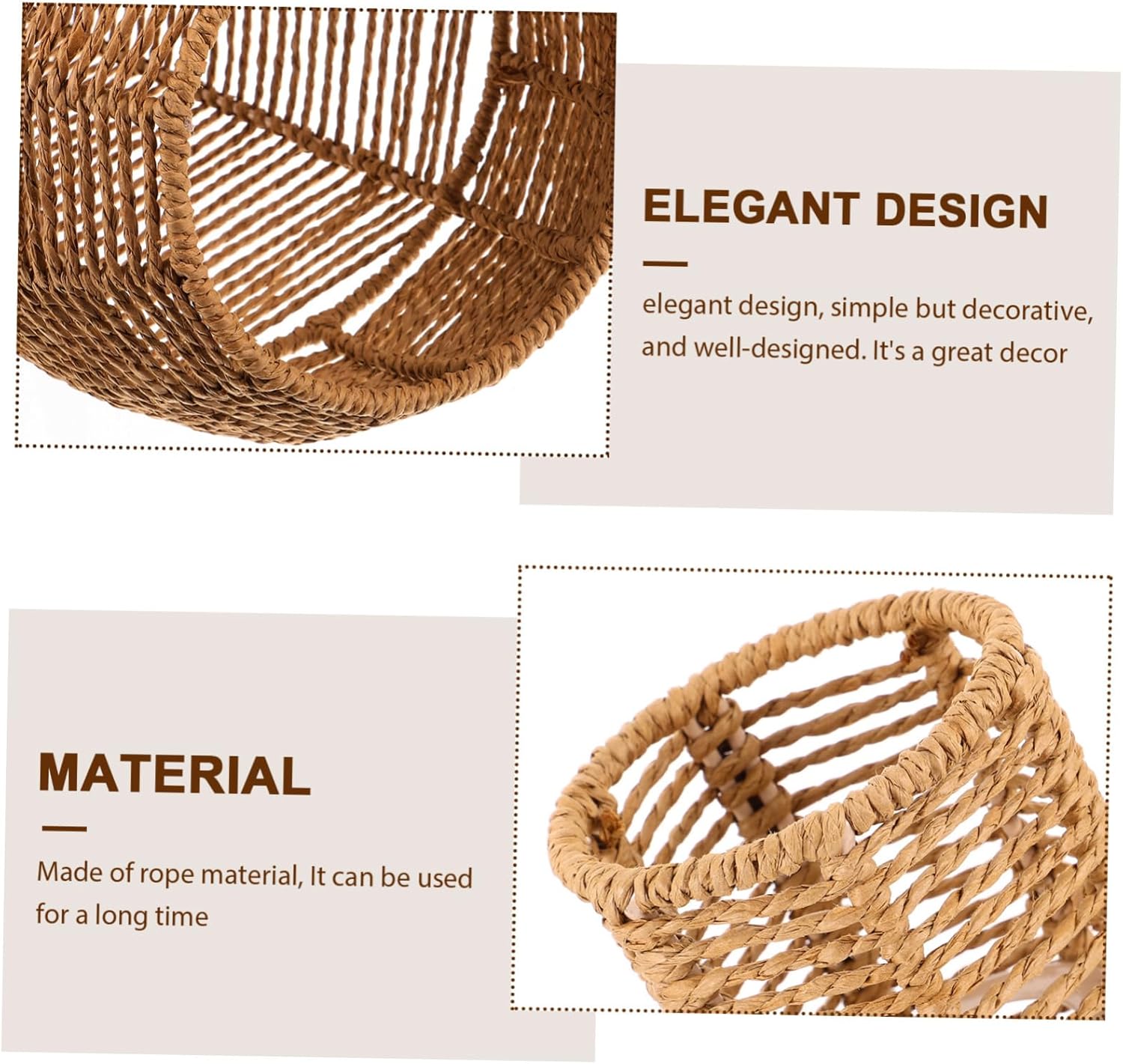 POPETPOP Bohemian Ceiling Lamp Shade Vintage Hanging Light Cover Rope Lampshade for Home