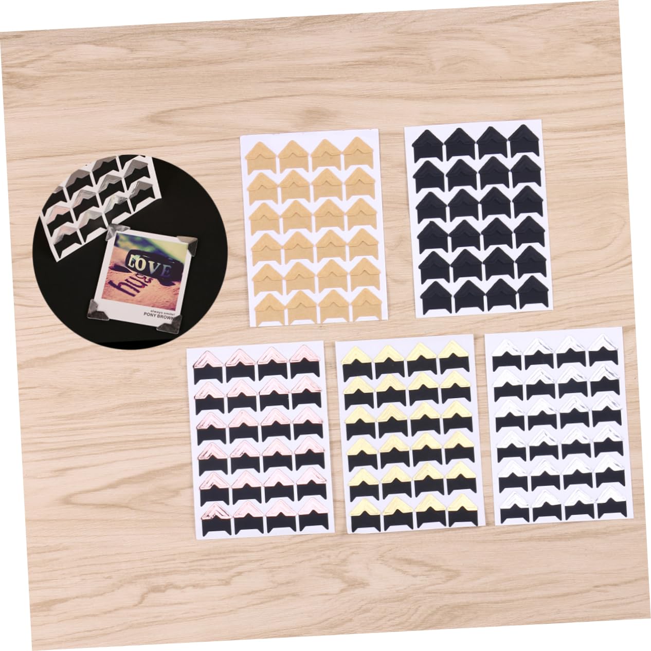 Tofficu 42hojas Pegatinas Esquinas Autoadhesivas Para Álbum De Fotos Para Scrapbooking y Decoración De Imágenes Incluye
