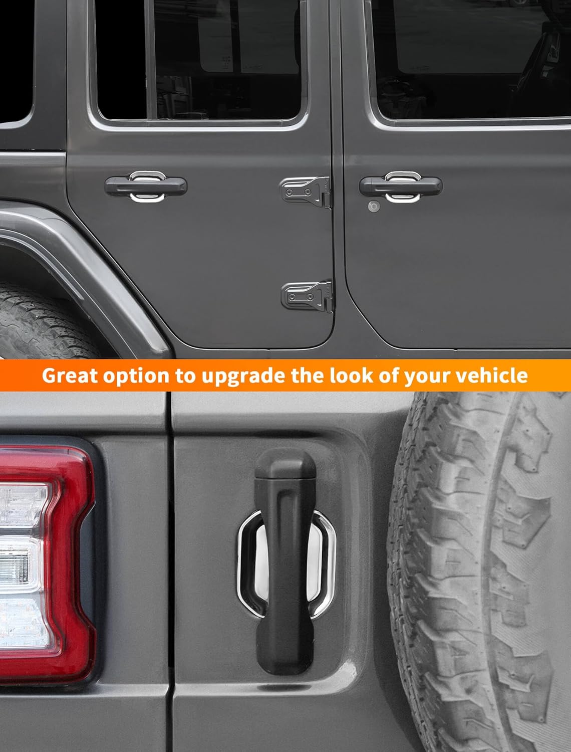 Savadicar 5-Piece Chrome Door Cup Trim Set for Jeep Wrangler JL JLU 4xe & Gladiator JT 2018-Present – Exterior Decorative Upgrade Accessories