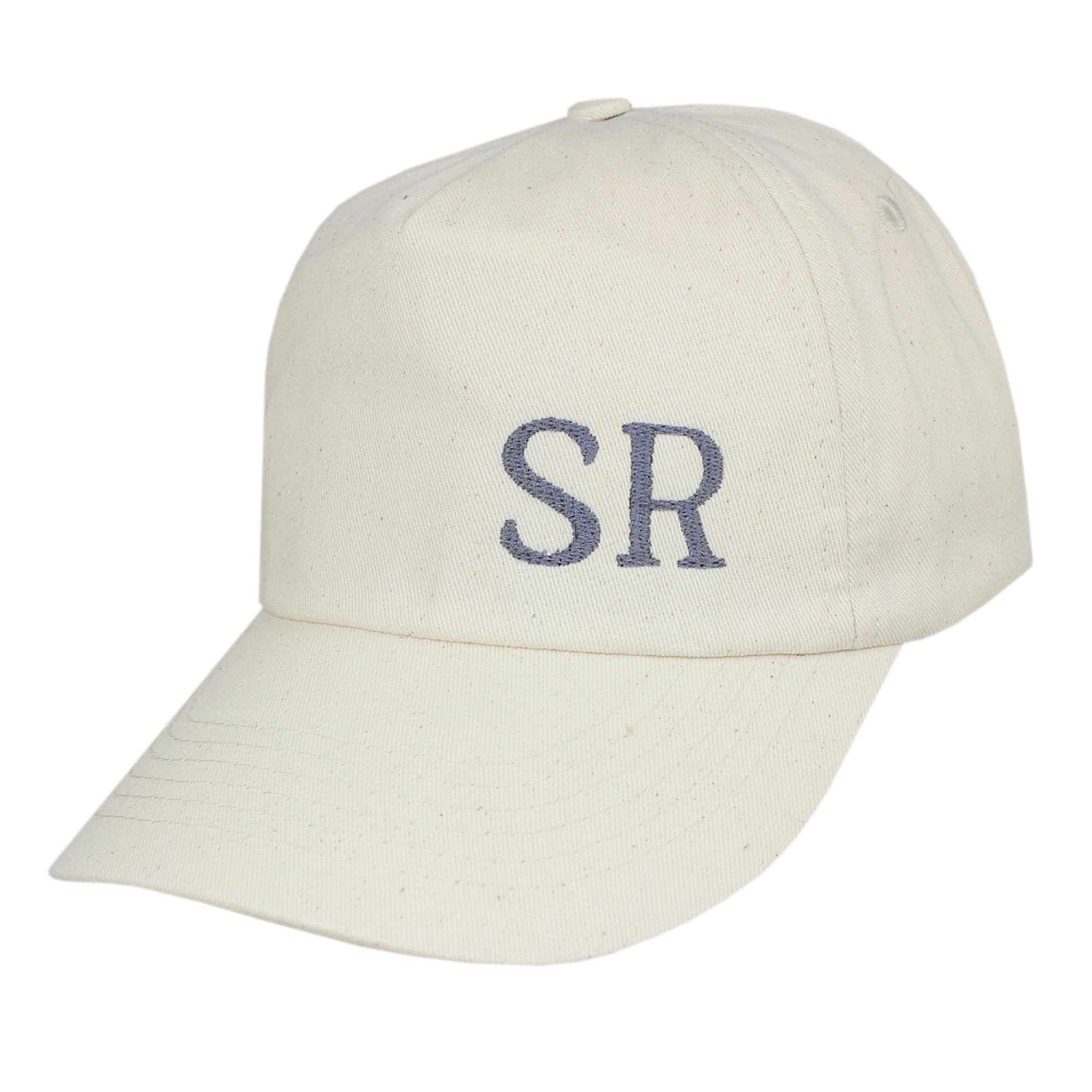 Teddyts Men's Cream & Charcoal Personalised Initial Baseball Cap (Cream & Charcoal), One Size-L