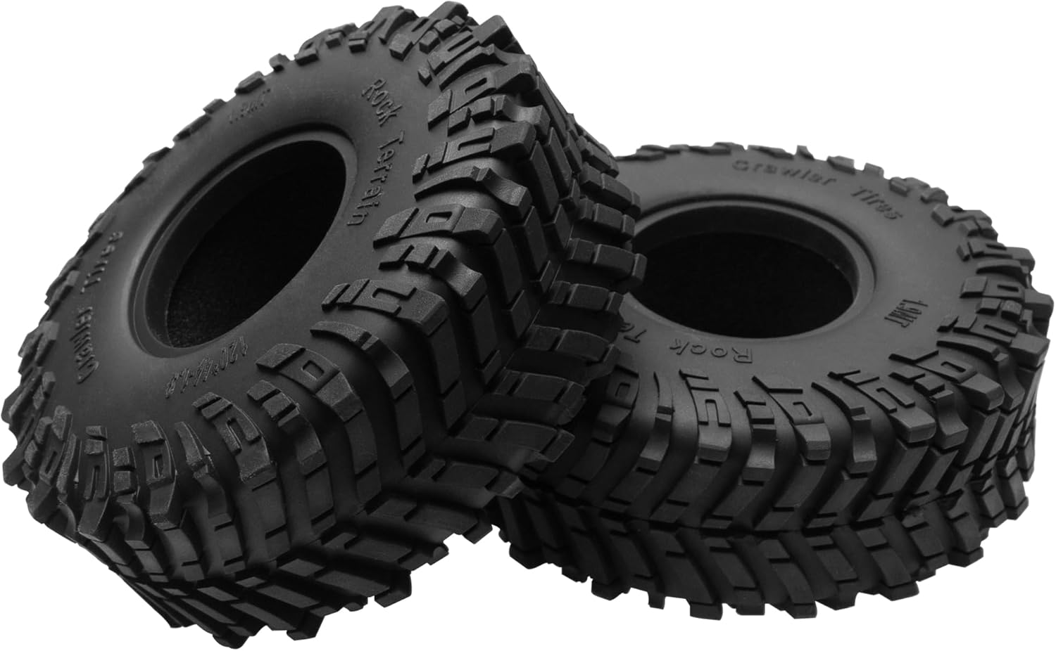 ShareGoo 4Pcs RC 1.9 Crawler Tires 1.9inch Rubber Tire 120x44mm w/Foam Inserts Compatible with Axial SCX10 II III Traxxas TRX4 Redcat Gen8 Gen7 1/10 RC Crawler Car (Style 2)