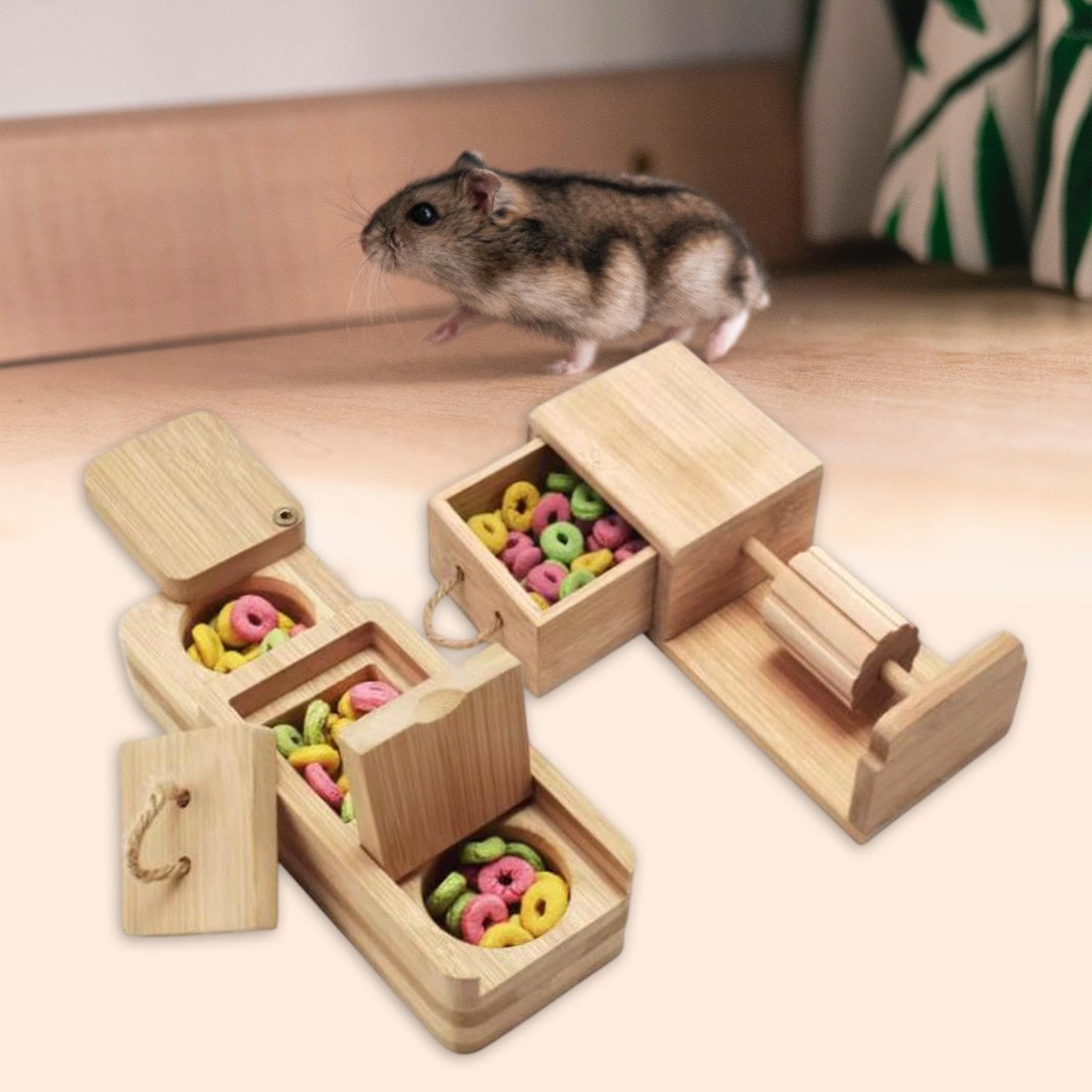 F Fityle Hamster Futtersuche Spielzeug Meerschweinchenspielzeug Bildungsanbereitungsanreicherungs -Leckerbissen Rätsel für Meerschweinchen Ratte