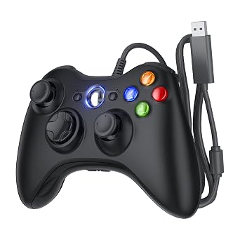 Gamrombo Wired Controller for Xbox 360 Controller Compatible with 360, Windows with Dual-Vibration,Voice Function, headphone jack