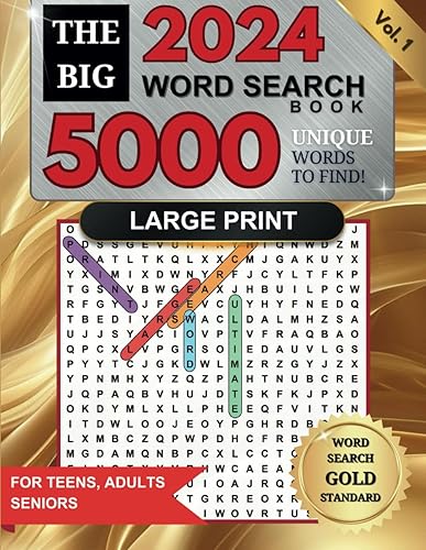 The Big Word Search Book: Large Print Wordfind Puzzle Book for Seniors and Teens to Challenge Your Mind, Relax, and Have Fun with 5000 Unique Words to Find