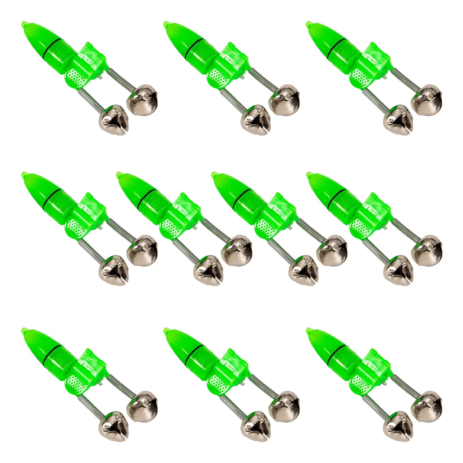QIAOLIDA Double Alert Spirals Fishing Bells With LED Light Rod Bells LED Night Fishing Rod Bites Alert Alarm Enduring