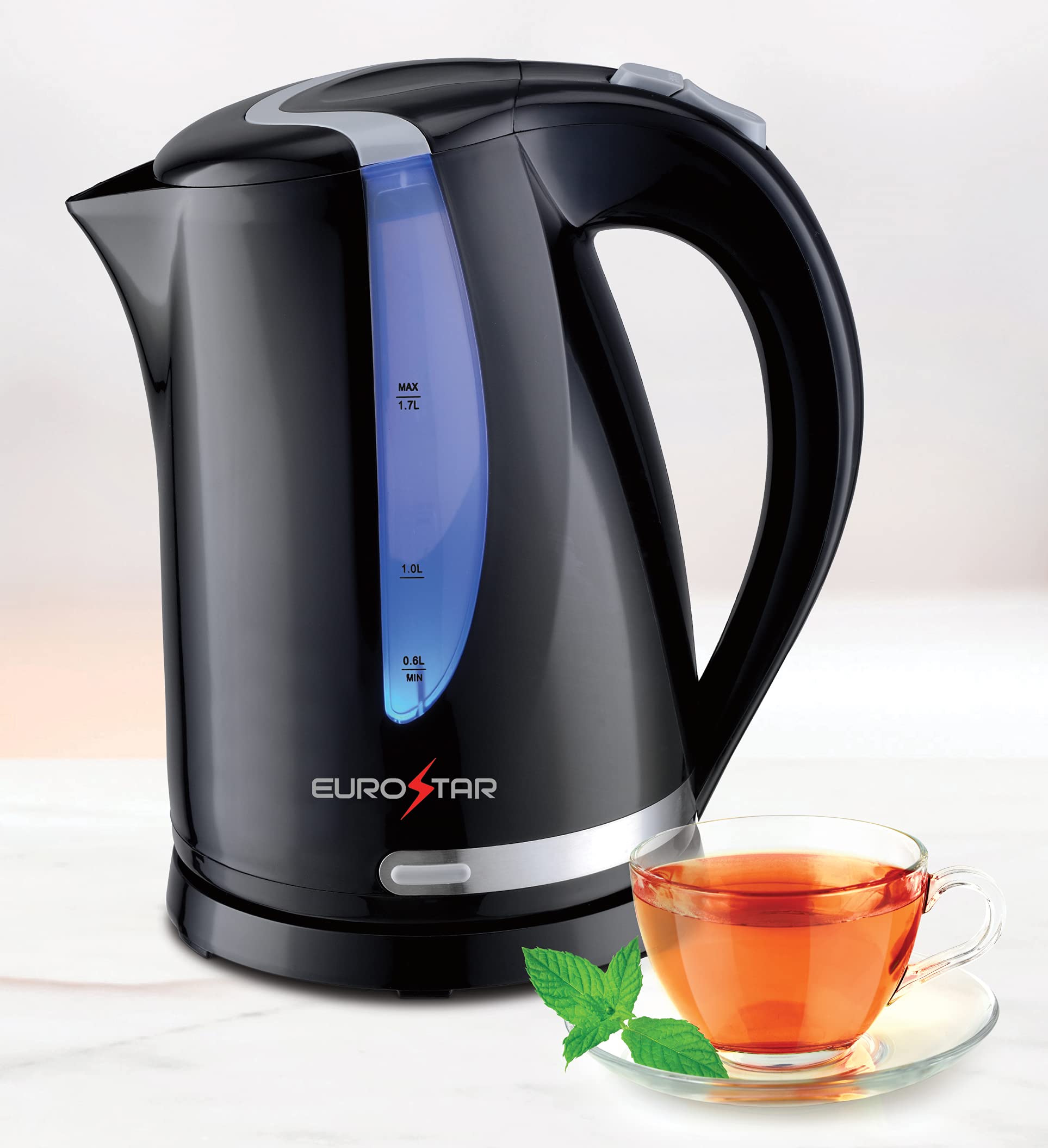 EUROSTAR EKP77BK 1.7L Electric Kettle, Black