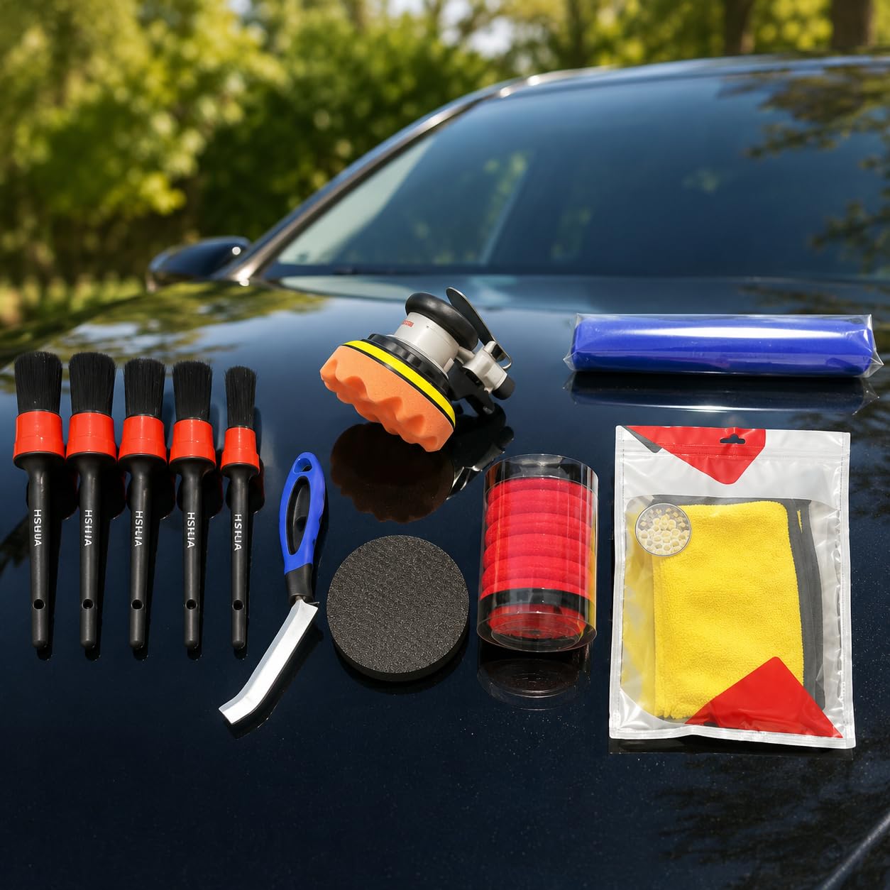 Auto Reinigungsset, Umfassendes Autopflege Set für Innenraum & Außen, Hochwertiges Autowasch Set, Autozubehör für Werterhalt