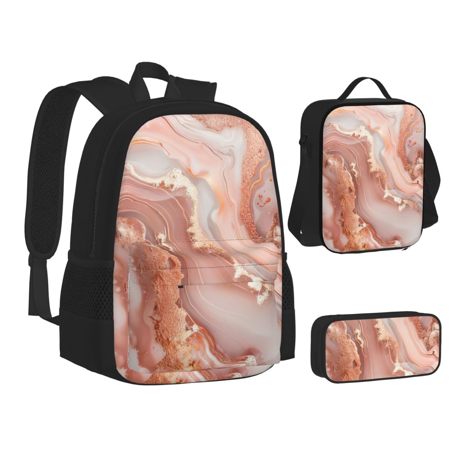 Zaino, borsa portapranzo, astuccio, set da 3 pezzi, per lavoro e