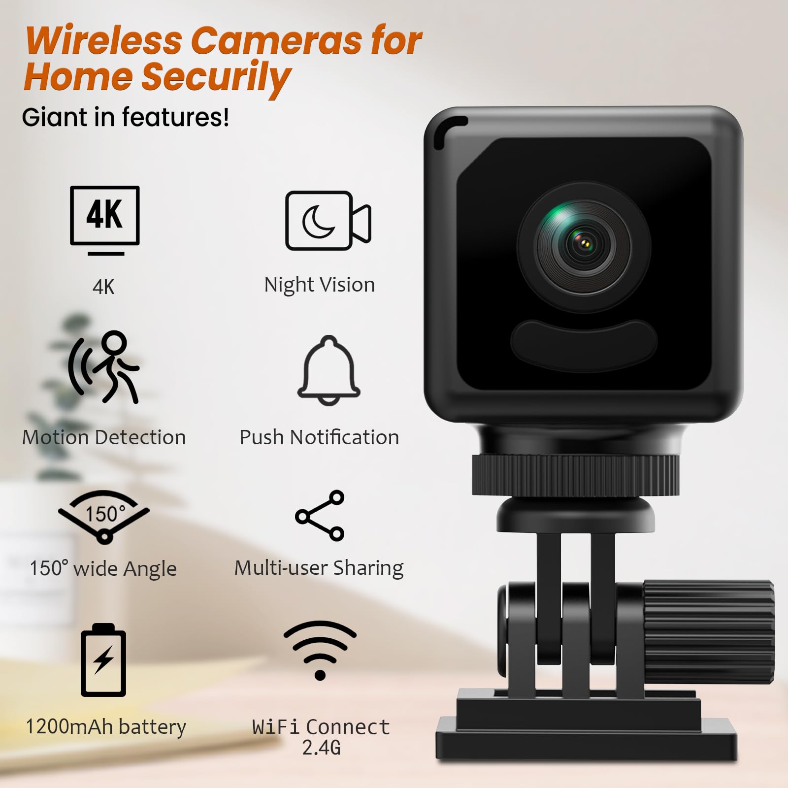 Mini Spy Camera 4K HD Wireless Security - Dettaglio