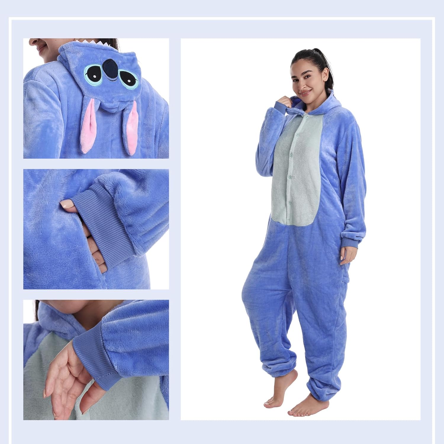 Adult Onesie Pajamas Flannel One Piece Cosplay Costume for Halloween Animal Unisex Sleepwear Homewear - Image 6