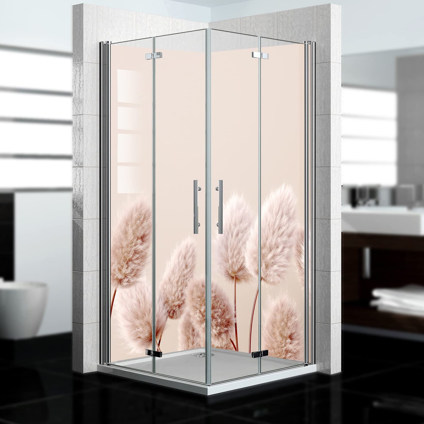 Dedeco Eck-Duschrückwand Zen V3 – Wasserfeste Alu-Verbundplatte, Fugenlos, Made In Germany