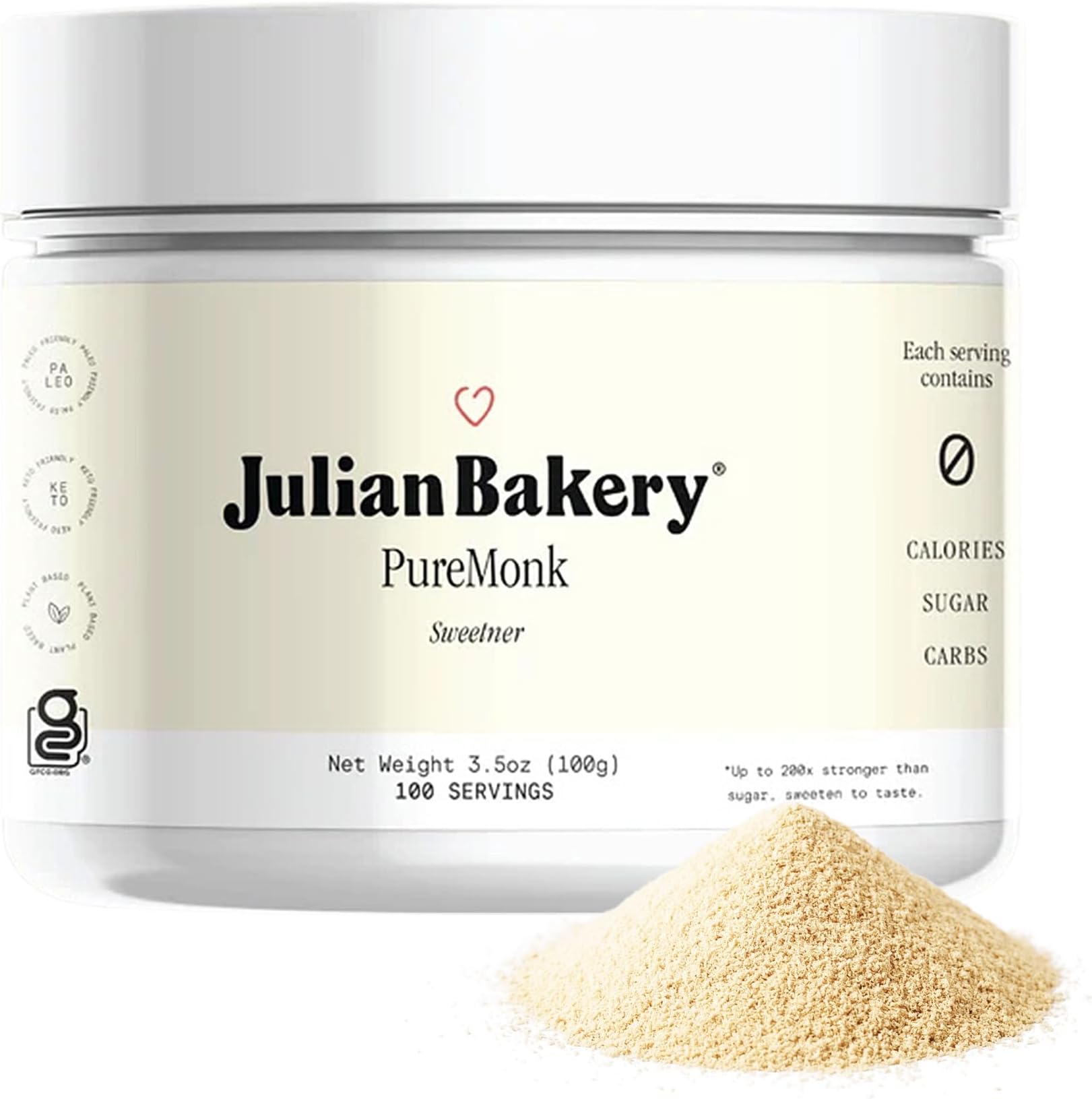 Julian Bakery, Pure Monk Fruit, 3.5 oz (100 g)