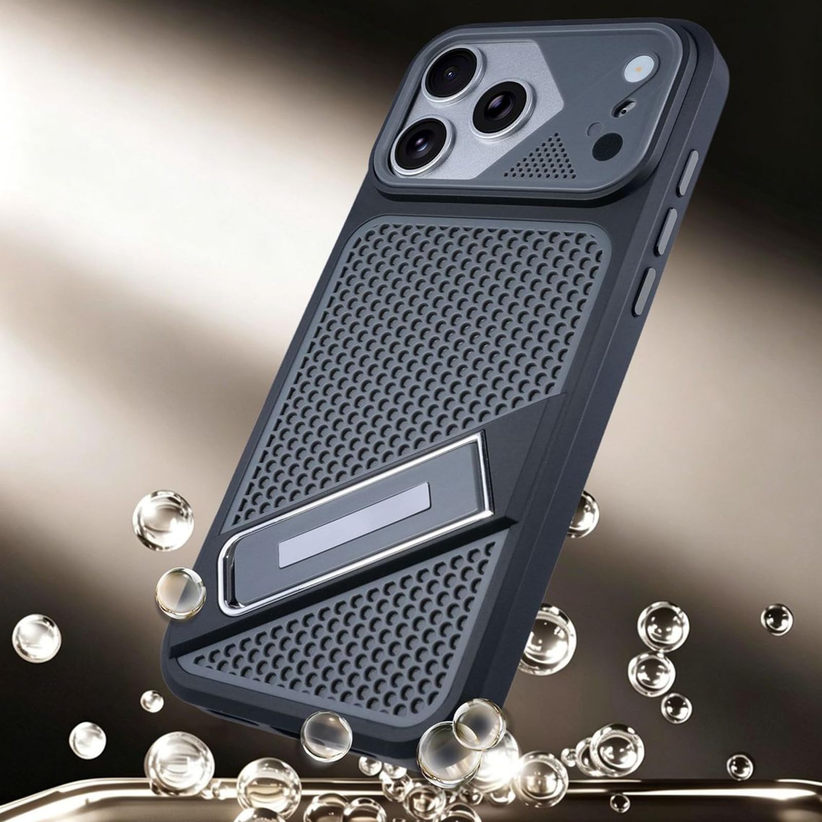 Funda para iPhone 17/17 Pro/17 Air/17 Pro MAX con Soporte Oculto Y Disipación De Calor; Carcasa Ventilada De TPU Resistente A Impactos.,17pro MAX,White