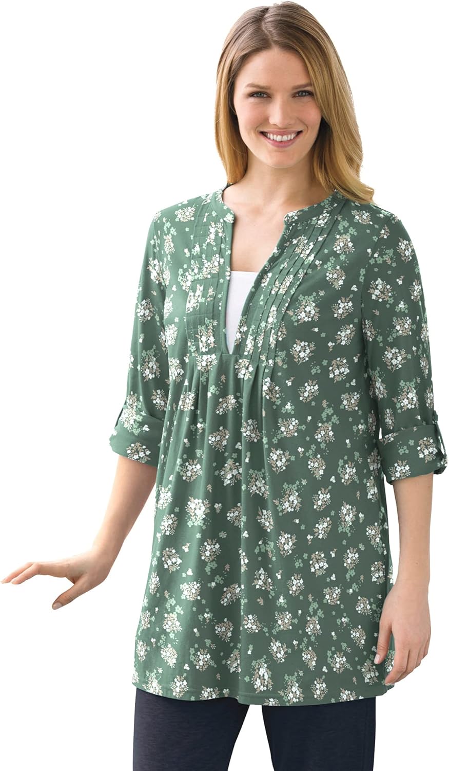Woman Within Plus Size 7-Day Layered-Look Tunic