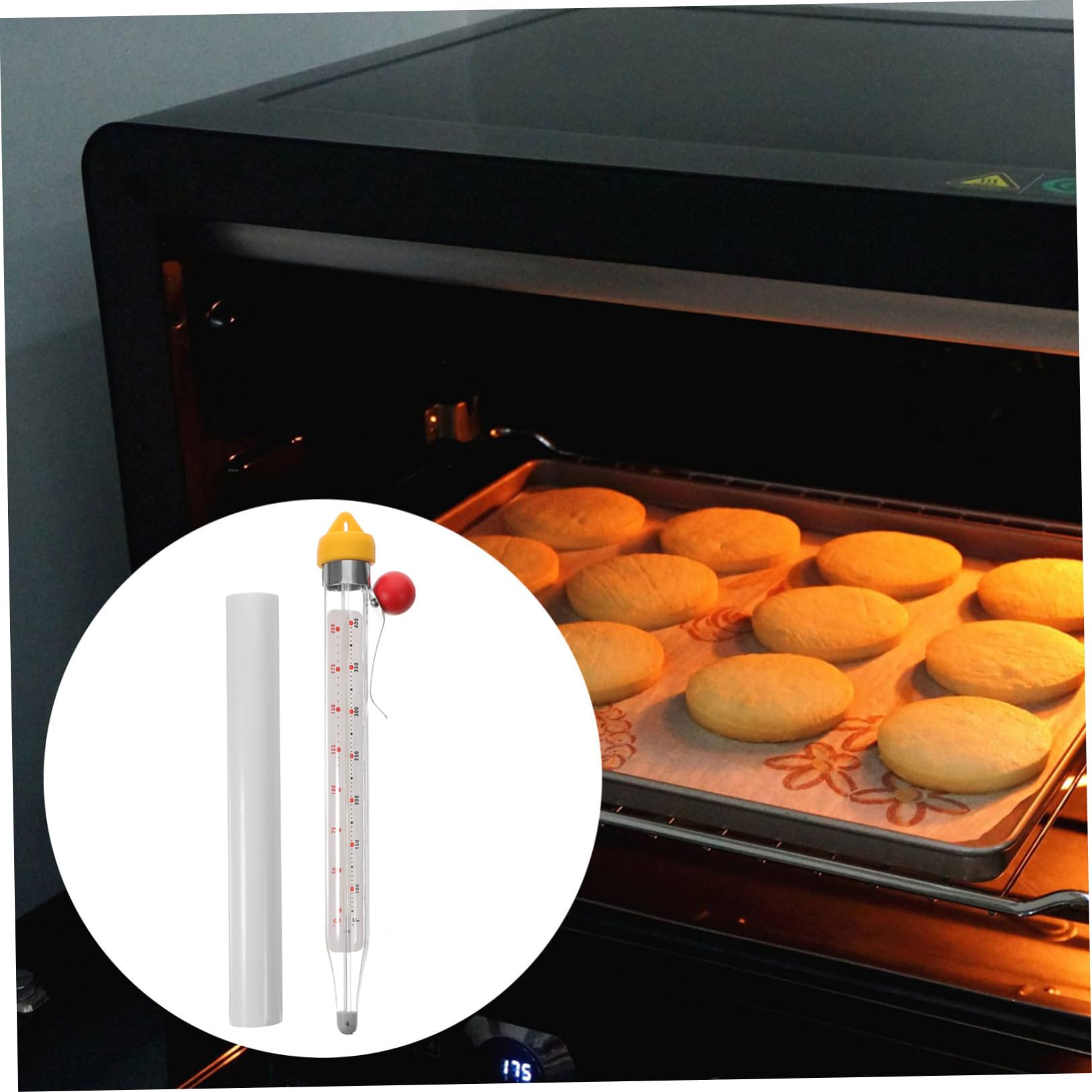 Cabilock Kitchen Thermometer for Cooking Candy Thermometer Glass Portable Digital Thermometer for Oil Frying