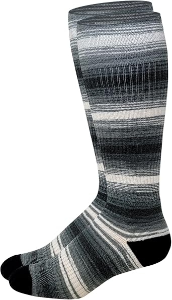 Different Touch Outdoor Wool Compression Knee High Socks for Hiking, Skiing, Winter Activities